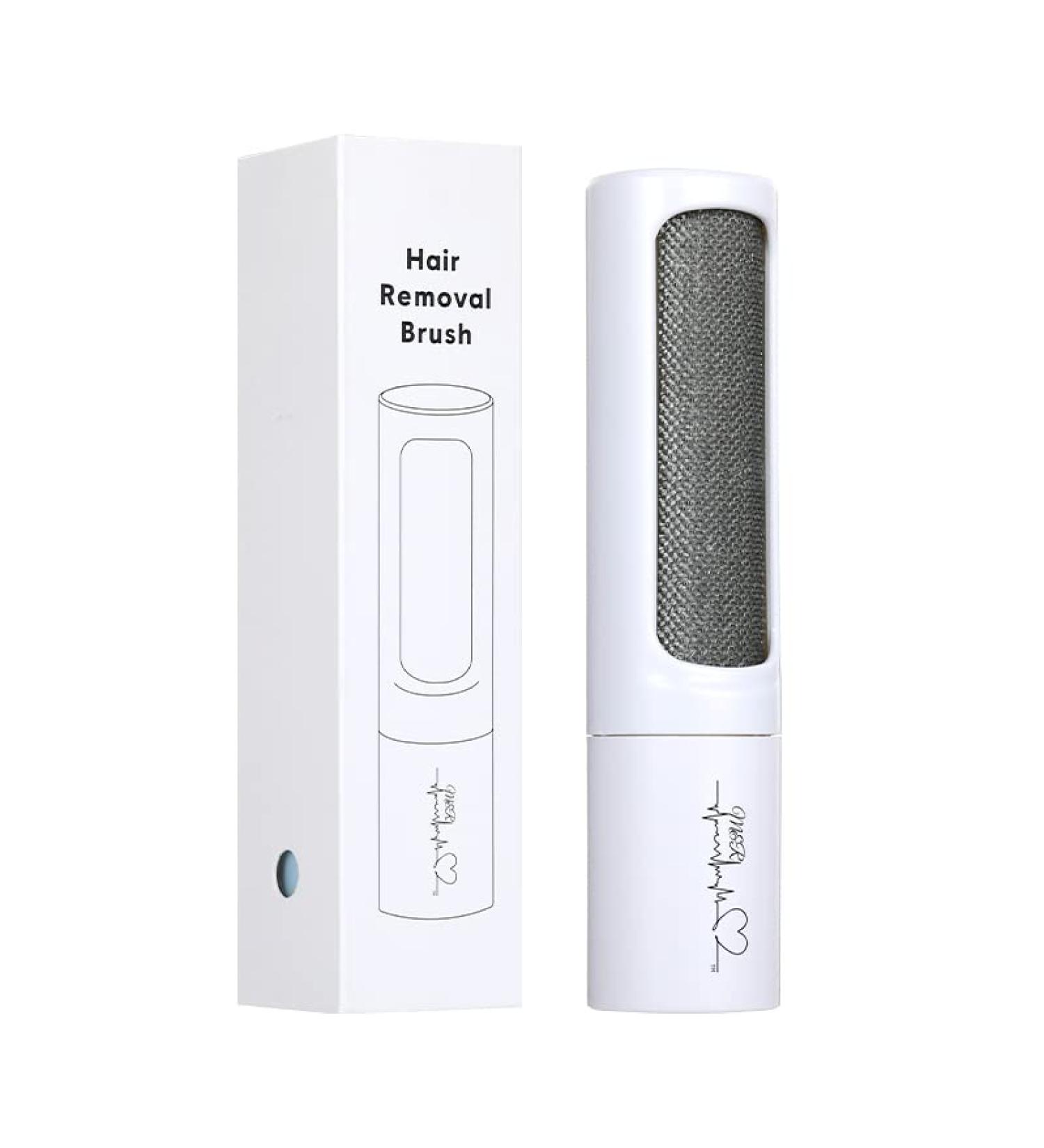 Portable M&R Pet Hair Remover Brush for Dogs and Cats - Easy to Clean Fur Removal Tool for Furniture, Carpet, Bed, Clothes, Car Seats - Reusable and Efficient - White - Buy Online on SooperMarket.com