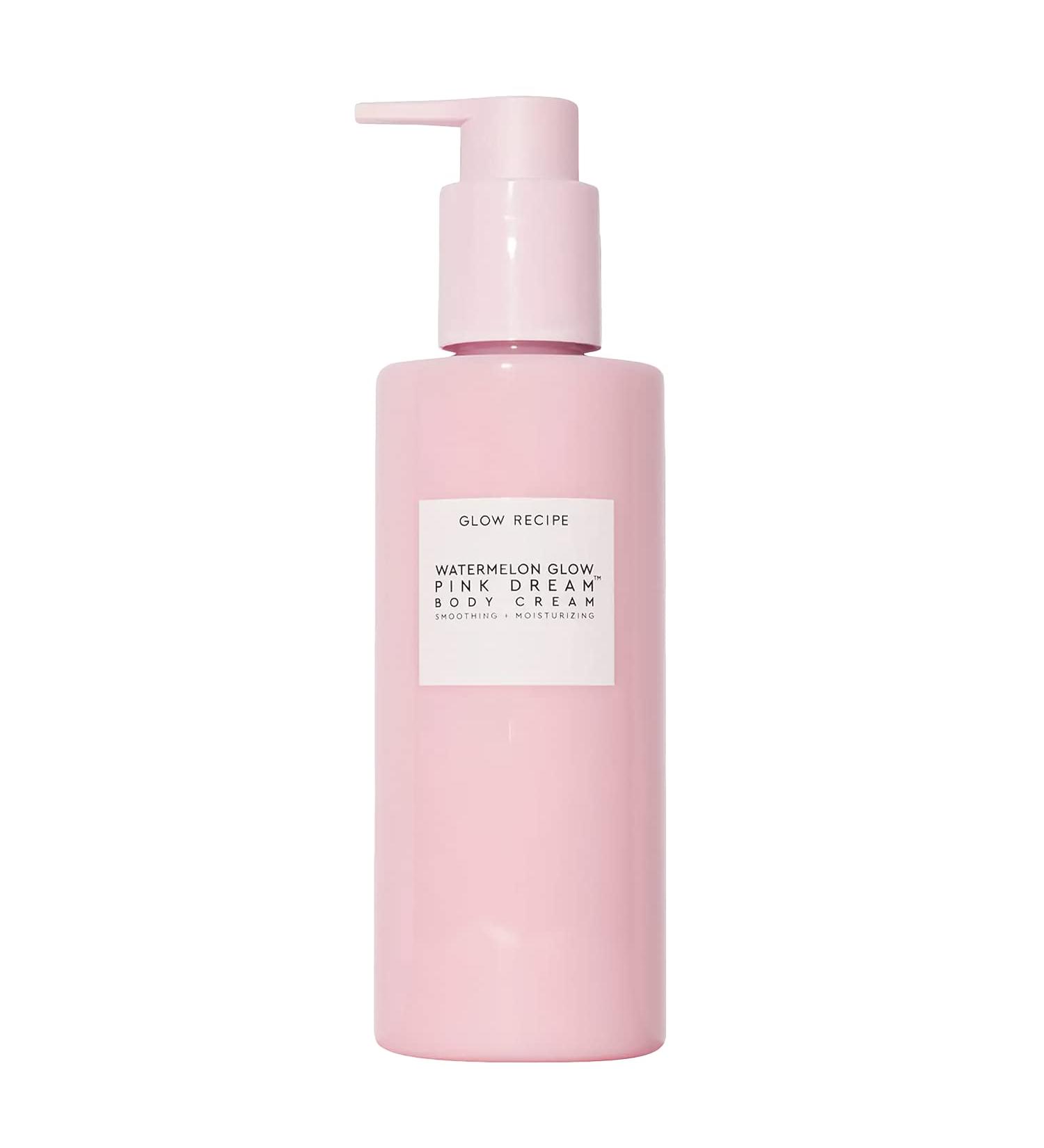 Glow Recipe Watermelon Glow Pink Dream Body Cream - Hydrating Lotion with Hibiscus AHA and Hyaluronic Acid - Lightweight Moisturizer for Smooth Skin (240ml) - Buy Online on SooperMarket.com