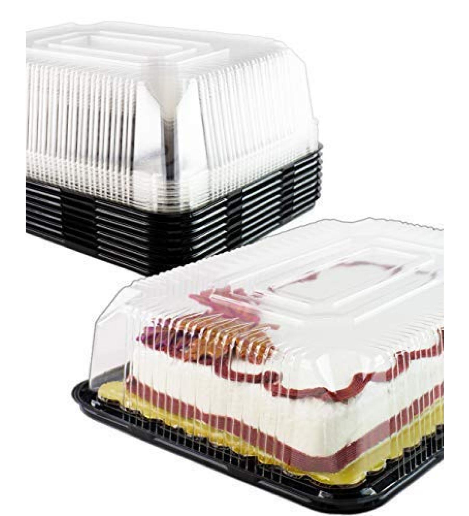 Chefible Rectangle Cake Containers - Sturdy, Stackable, High Top Design for 1 or 2 Layer Cakes - 1/4 Size, Set of 8 Count (Pack of 1) - Buy Online on SooperMarket.com