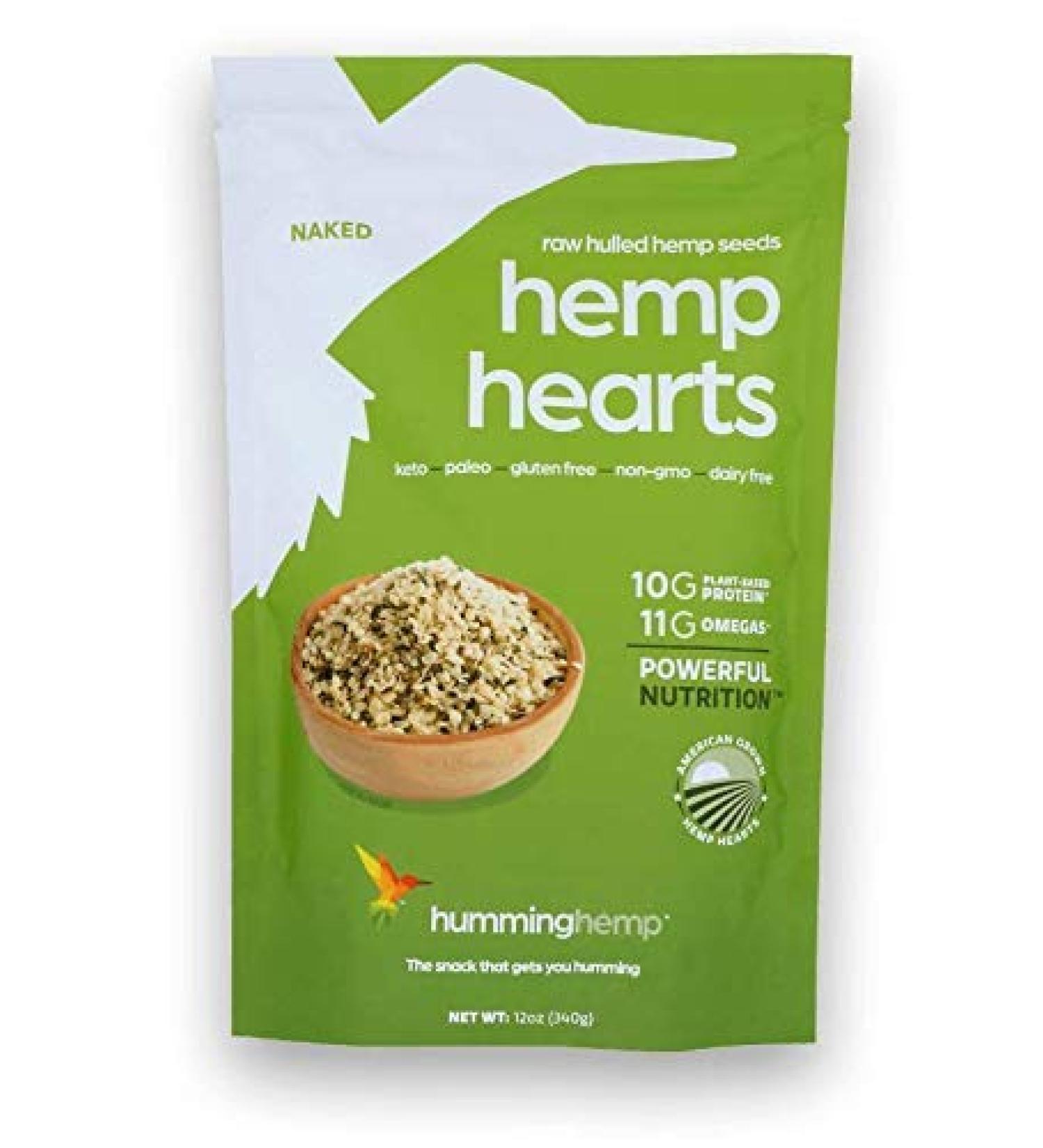 Humming Hemp Naked Shelled Hemp Seeds - 10g Plant Protein & 12g Omegas - Non-GMO, Gluten-Free, Vegan, Paleo, Keto, Grain-Free - 16 oz - Buy Online on SooperMarket.com