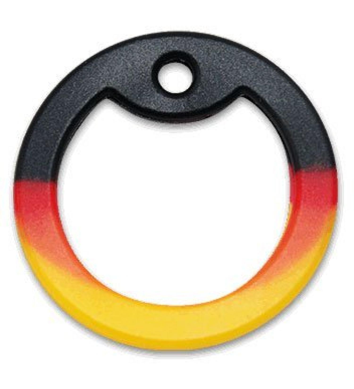 Silencer pacifier for US dog tags and identification tags (black-red-gold)