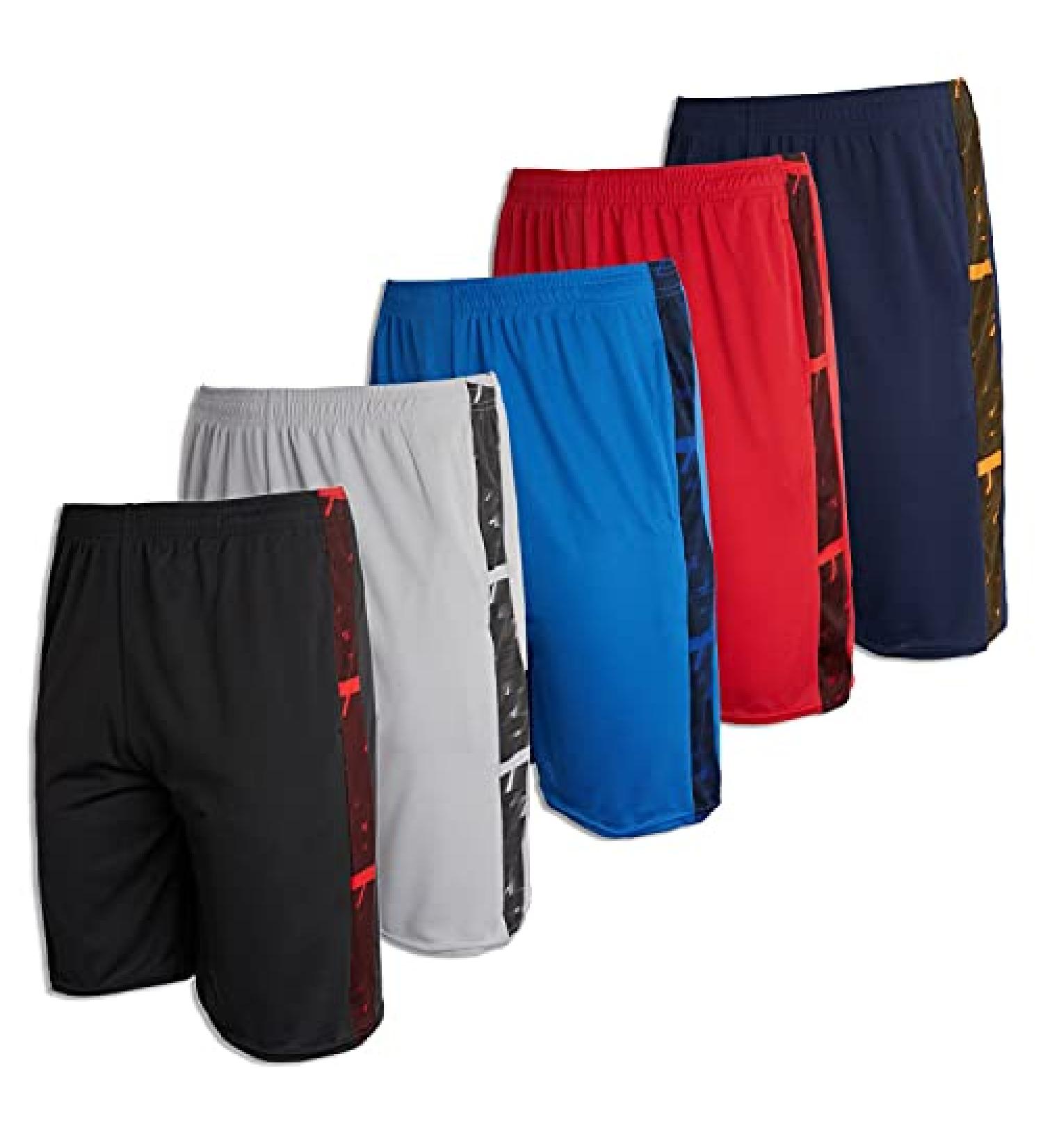 Real Essentials Boys' 5-Pack Mesh Basketball Shorts Large Set 4 - Buy Online on SooperMarket.com