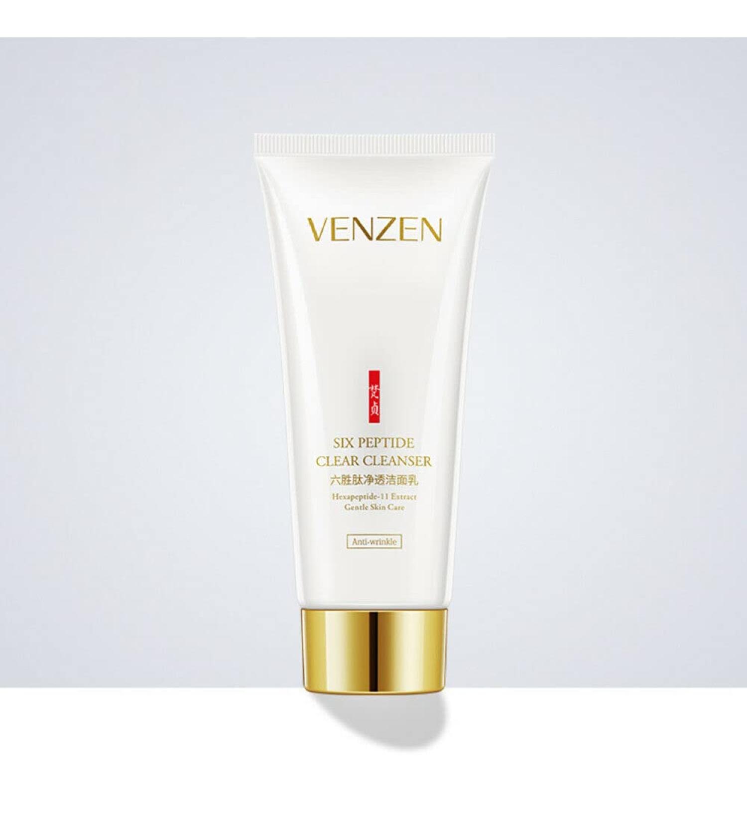 VENZEN Clear Cleanser - Six Peptide Anti-Aging & Acne Solution with Natural Ingredients | 100g Moisturizing Formula - Shop Internationally - Buy Online on SooperMarket.com