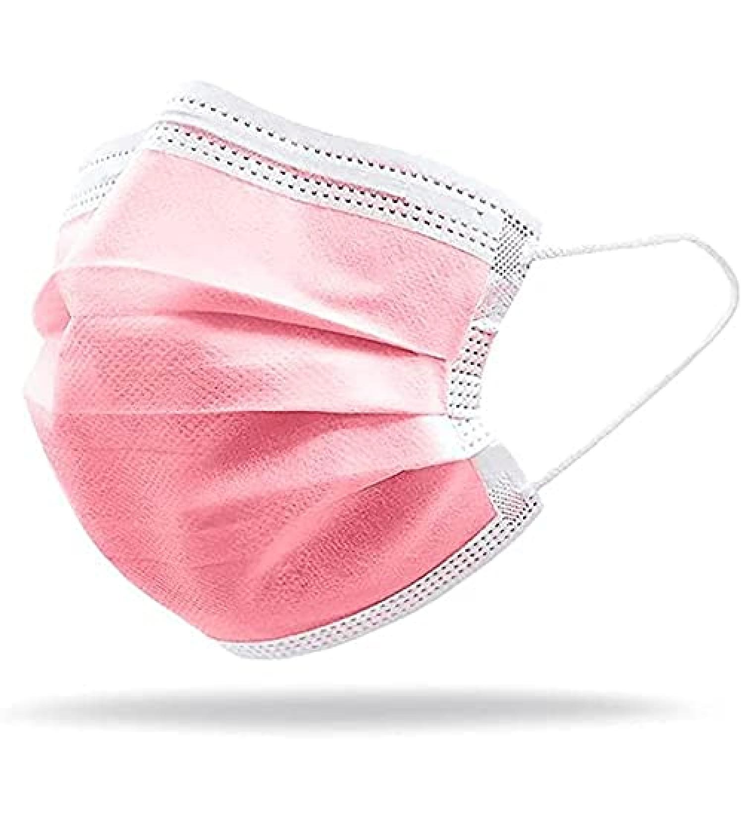 Buy EN14683 Certified 3-Layer Rose Disposable Surgical Masks - 50 Pack | Medical IIR Standard Oral Protection with BFE 98% - Buy Online on SooperMarket.com
