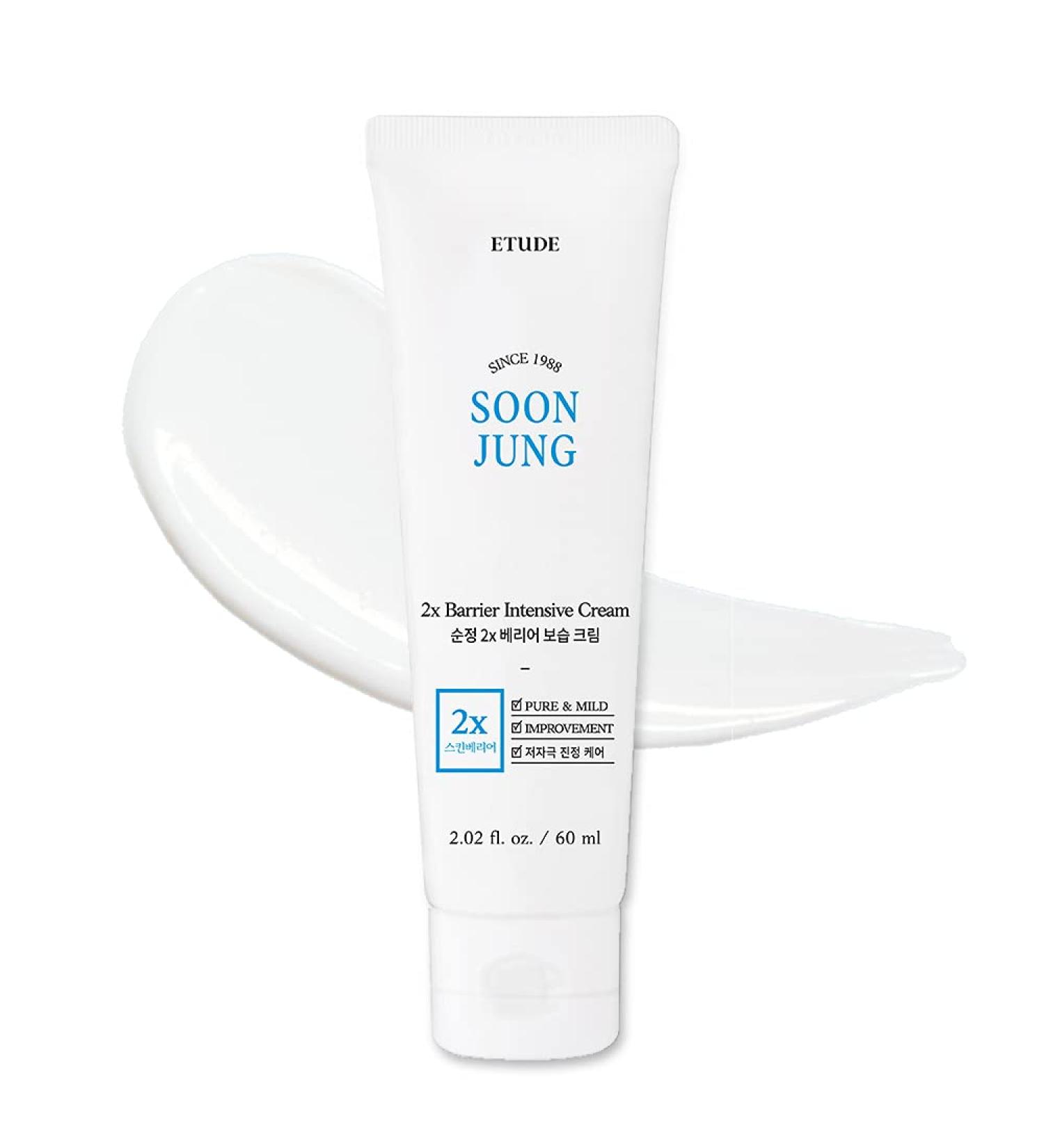 ETUDE SoonJung 2x Barrier Intensive Cream 60ml (21AD) | Hypoallergenic Shea Butter Facial Cream | Sensitive Skin Hydration & Repair with Panthenol | K-beauty - Buy Online on SooperMarket.com
