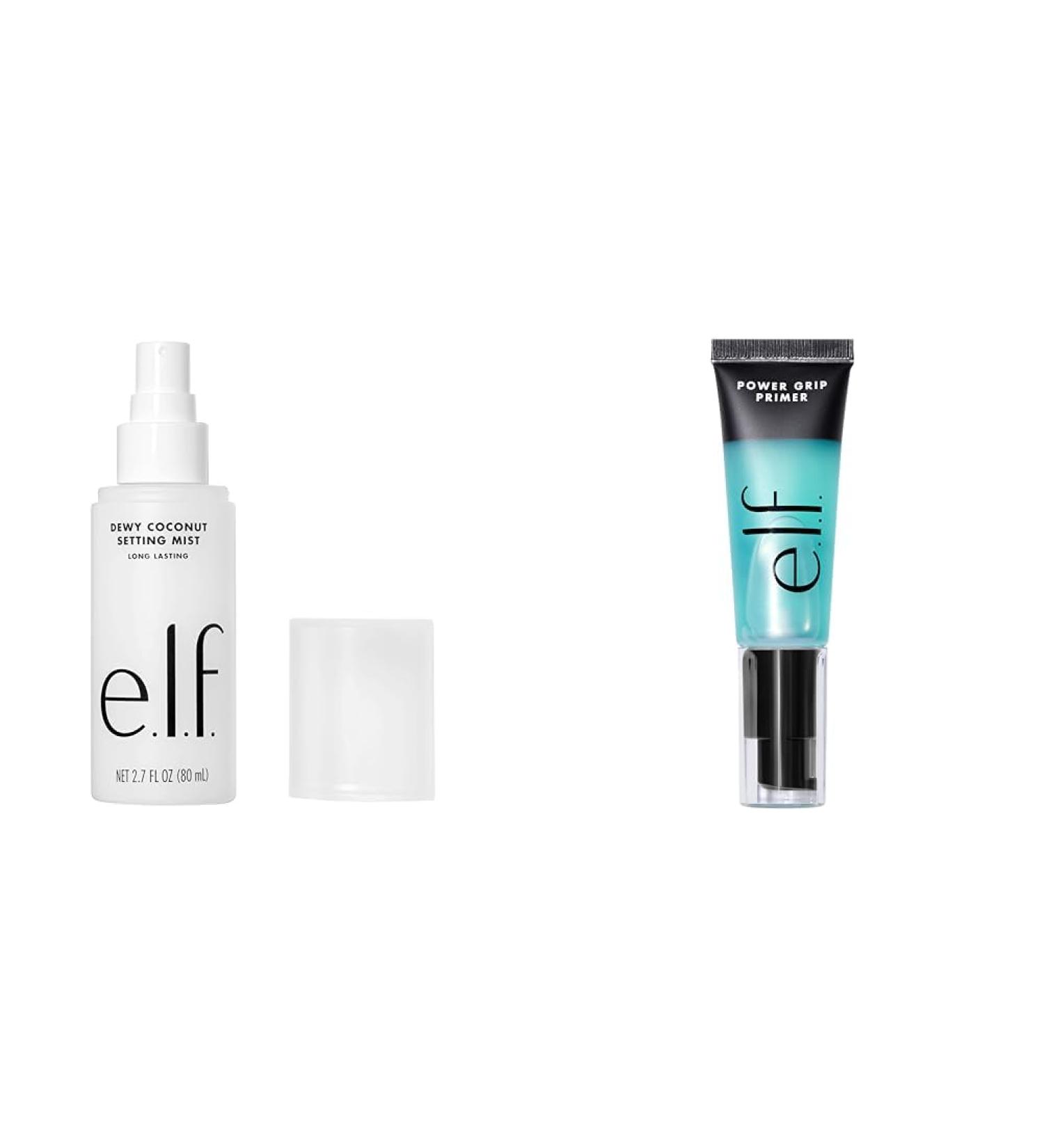 e.l.f. Dewy Coconut Setting Mist Makeup Setting Spray Hydrates & Conditions Skin 2.7 Fl Oz (80mL) & Cosmetics Power Grip Primer Gel-Based & Hydrating Face Primer Spray + Cosmetics Power Grip Primer - Buy Online on SooperMarket.com
