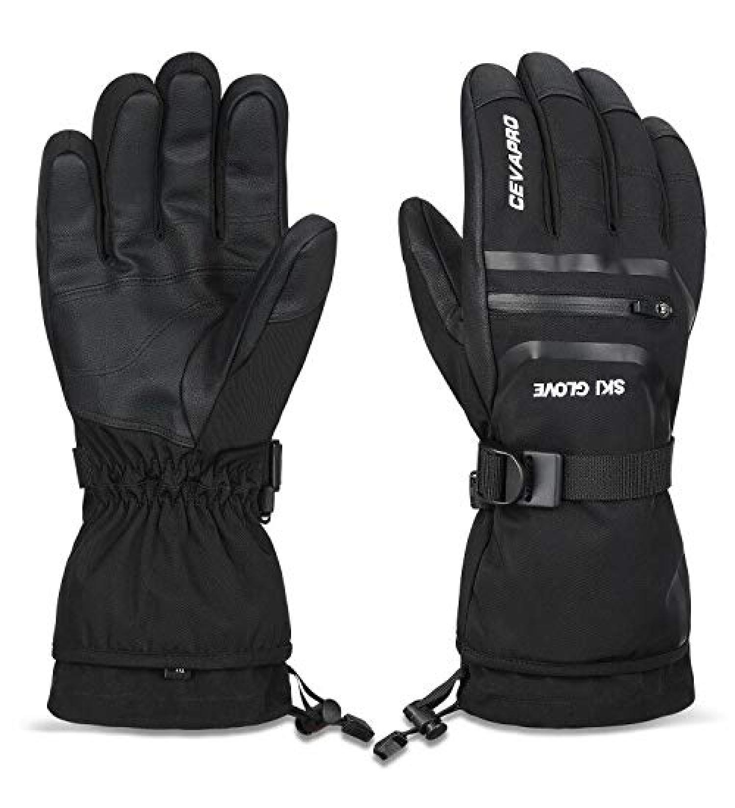 Yobenki Ski Gloves - Warm 3M Thinsulate Snowboard Gloves for Men with Touchscreen | Winter Outdoor Gear (-34 /-30 ) - Anti-Rolling Black L - Buy Online on SooperMarket.com