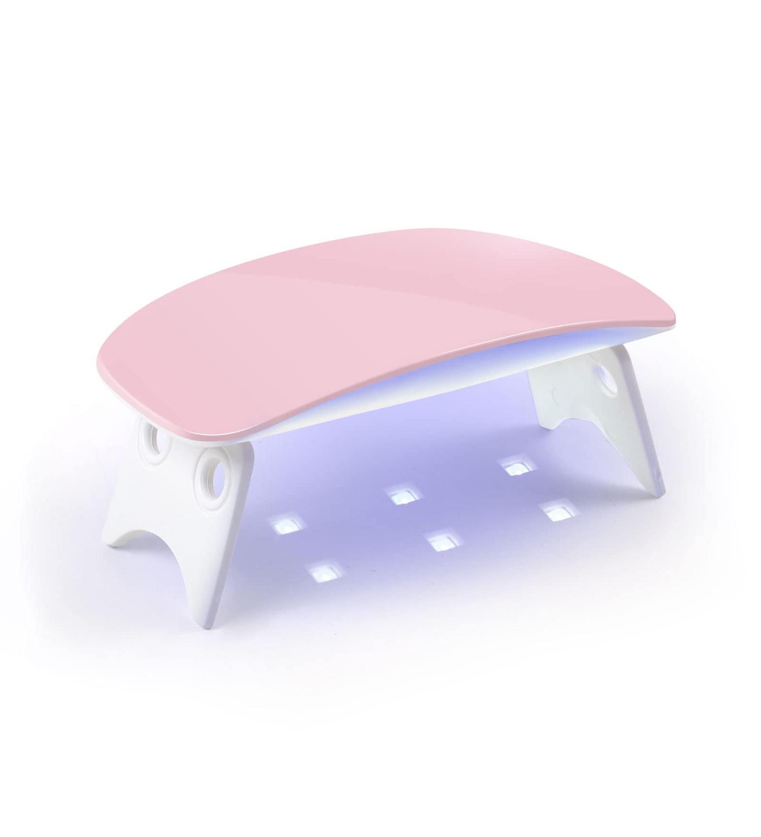 COSCELIA Mini UV LED Lamp for Gel Nails - 6W USB Portable Nail Dryer with 45/60s Timer | Professional Foldable Nail Gel Hardening Lamp - Buy Online on SooperMarket.com