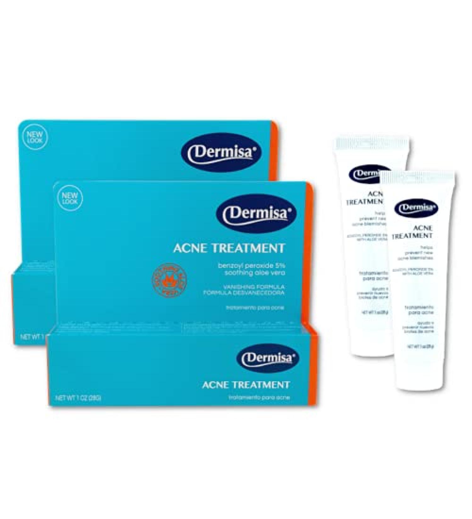 Dermisa Acne Treatment Cream with 5% Benzoyl Peroxide | Spot Treatment for Pimples & Breakouts | Aloe Vera Infused, Fragrance Free - 1oz - Buy Online on SooperMarket.com