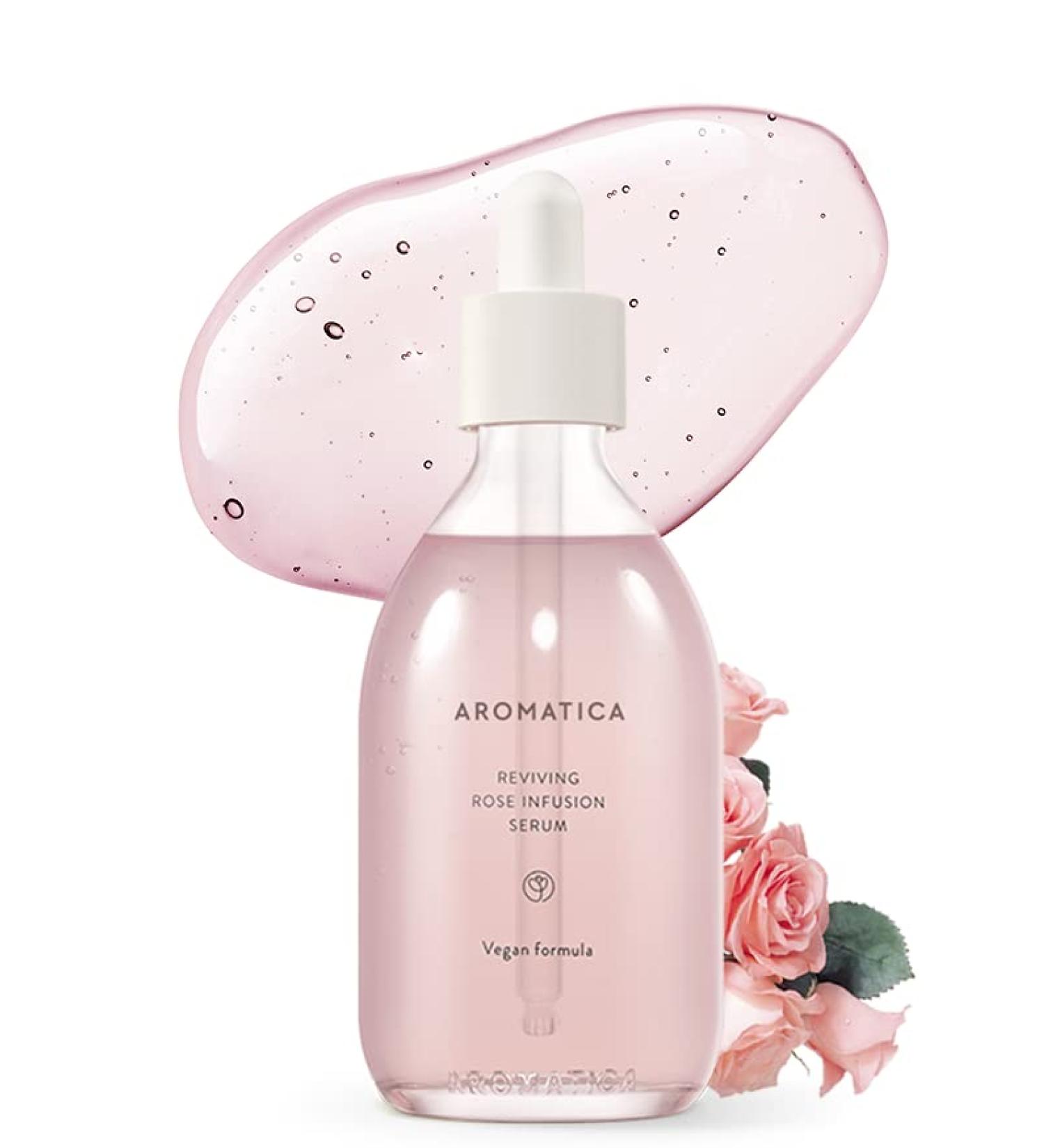 AROMATICA Reviving Rose Infusion Serum 3.38oz - Vegan Anti-Aging Hydrating Serum for Dry Skin - Buy Online on SooperMarket.com