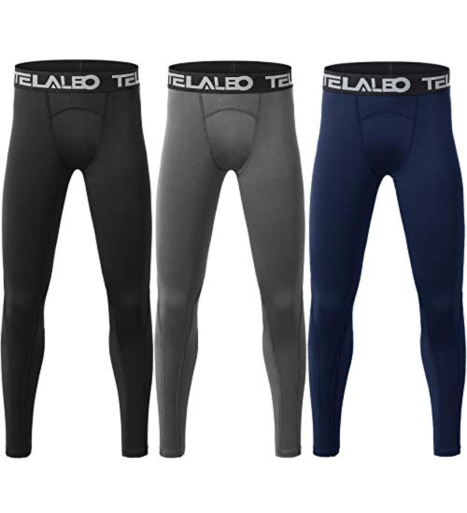 TELALEO Boys' Youth Compression Leggings 3 Pack - Running, Hockey, Basketball Base Layer - Buy Online on SooperMarket.com