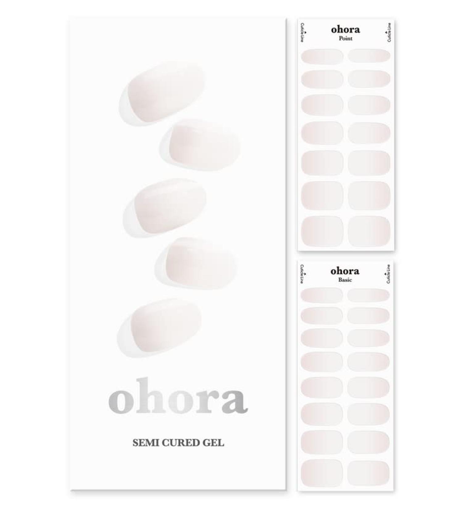 ohora N Veil Semi Cured Gel Nail Strips - Salon-Quality Long Lasting Nail Art - Easy Application & Removal - 2 Prep Pads, File, Wooden Stick - Buy Online on SooperMarket.com