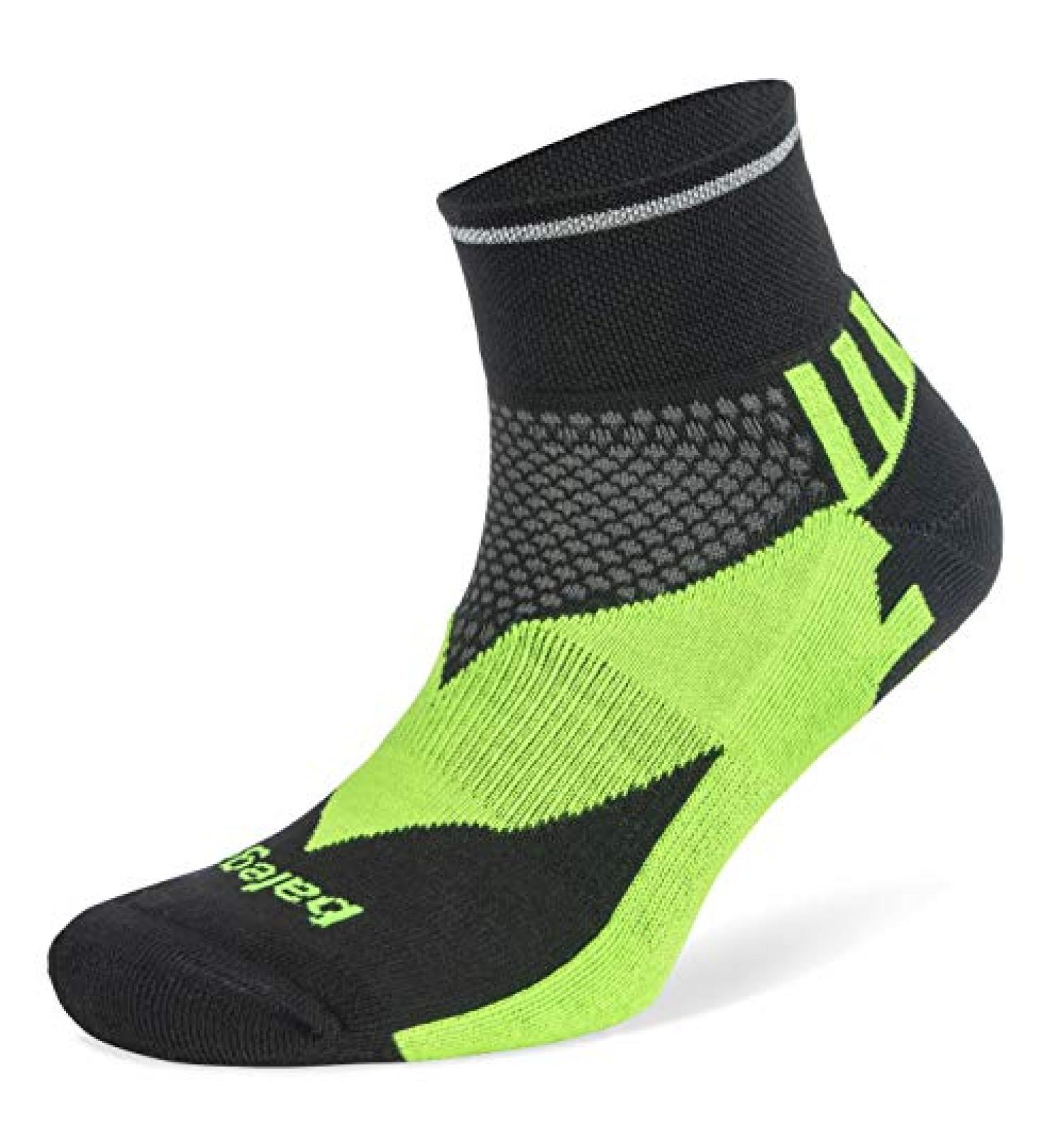 Enduro Reflective Arch Support Running Socks (1 Pair) Black/Neon Green - Men & Women - Large - Buy Online on SooperMarket.com