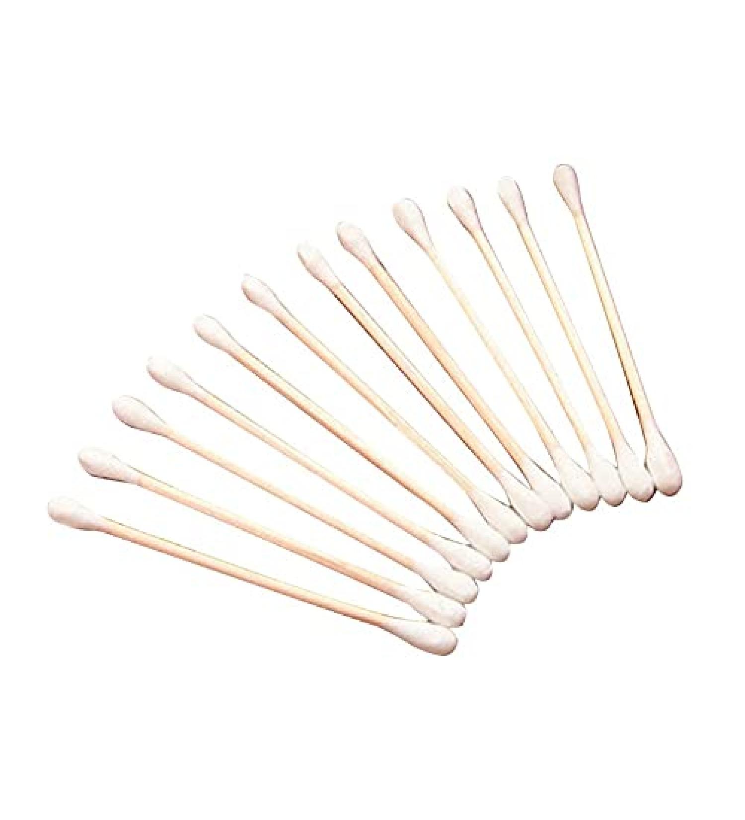 Greatangle-UK 100pcs Antibacterial Cotton Swabs - Double Head Wooden Handle Makeup Sticks for Health & Hygiene - Buy Online on SooperMarket.com