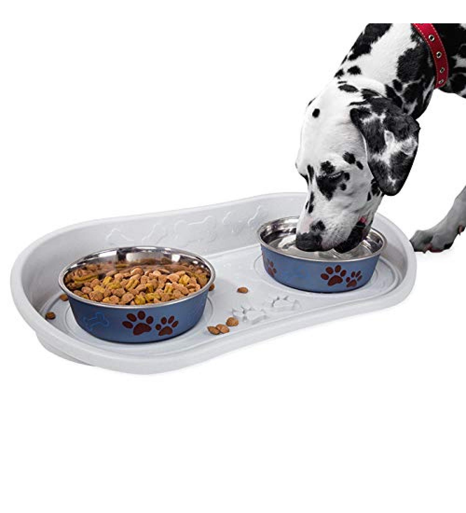 Petmaker 8.5-Inch Tall Dog Bowl Stand with Splash Guard for Large Dogs and Cats - Buy Online on SooperMarket.com