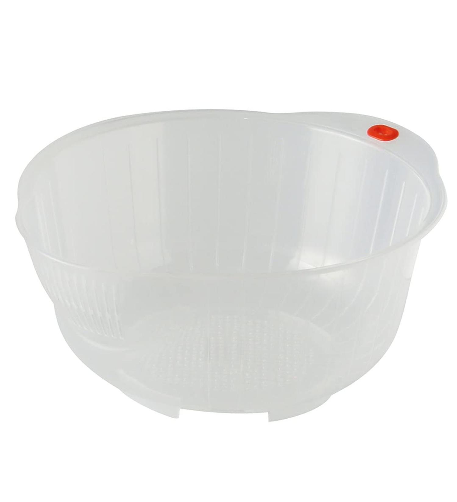 Japanese Rice Washing Bowl with Side and Bottom Drainers (10") - Buy Online on SooperMarket.com