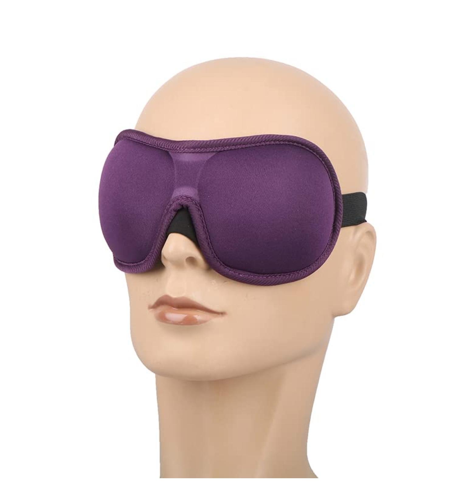 3D Contoured Cup Sleep Eye Mask - Purple | Block Out Light for Travel, Yoga, Nap - Soft & Comfortable Blindfold - Buy Online on SooperMarket.com