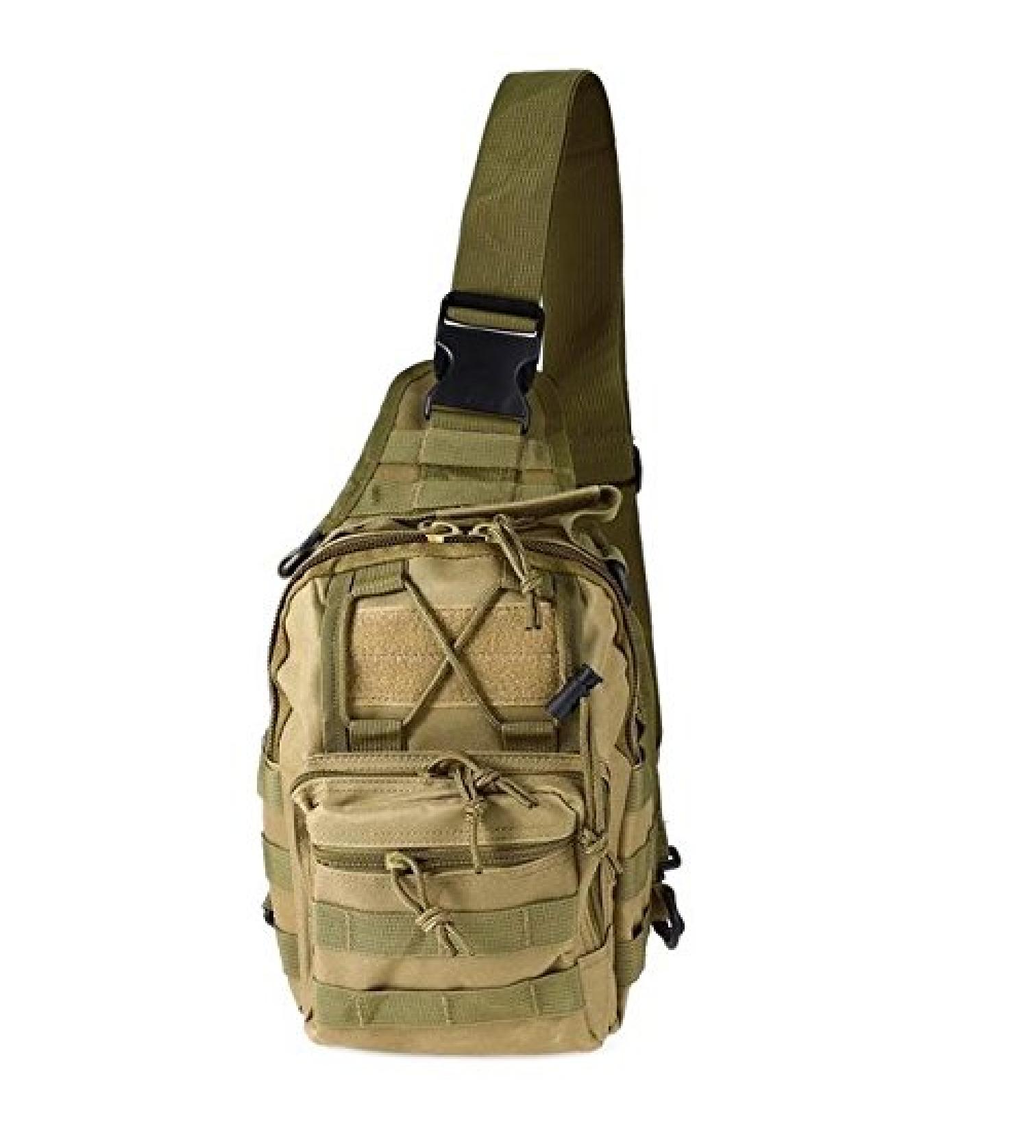 JupiterGear Tactical Military Sling Backpack - Khaki | Adjustable Strap | Outdoor Daypack Backpack - Buy Online on SooperMarket.com