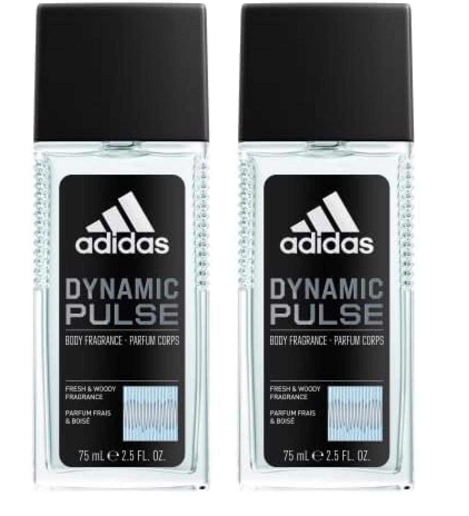 adidas Dynamic Pulse Body Fragrance for Men 2.5 fl oz (Pack of 2) 2.50 Fl Oz (Pack of 2) Modern