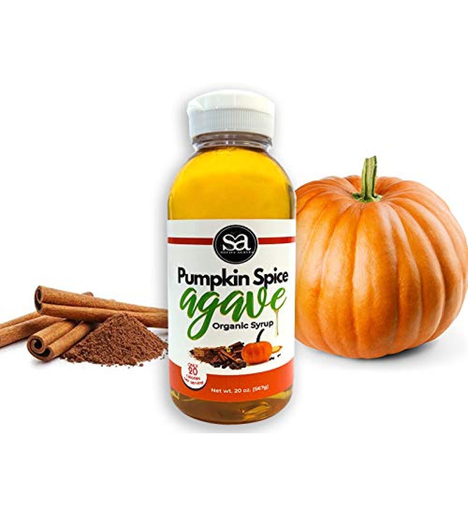 Soviia Organic Pumpkin Spice Agave Syrup: Low-Glycemic Vegan Nectar - Non-GMO, Kosher - Buy Online on SooperMarket.com