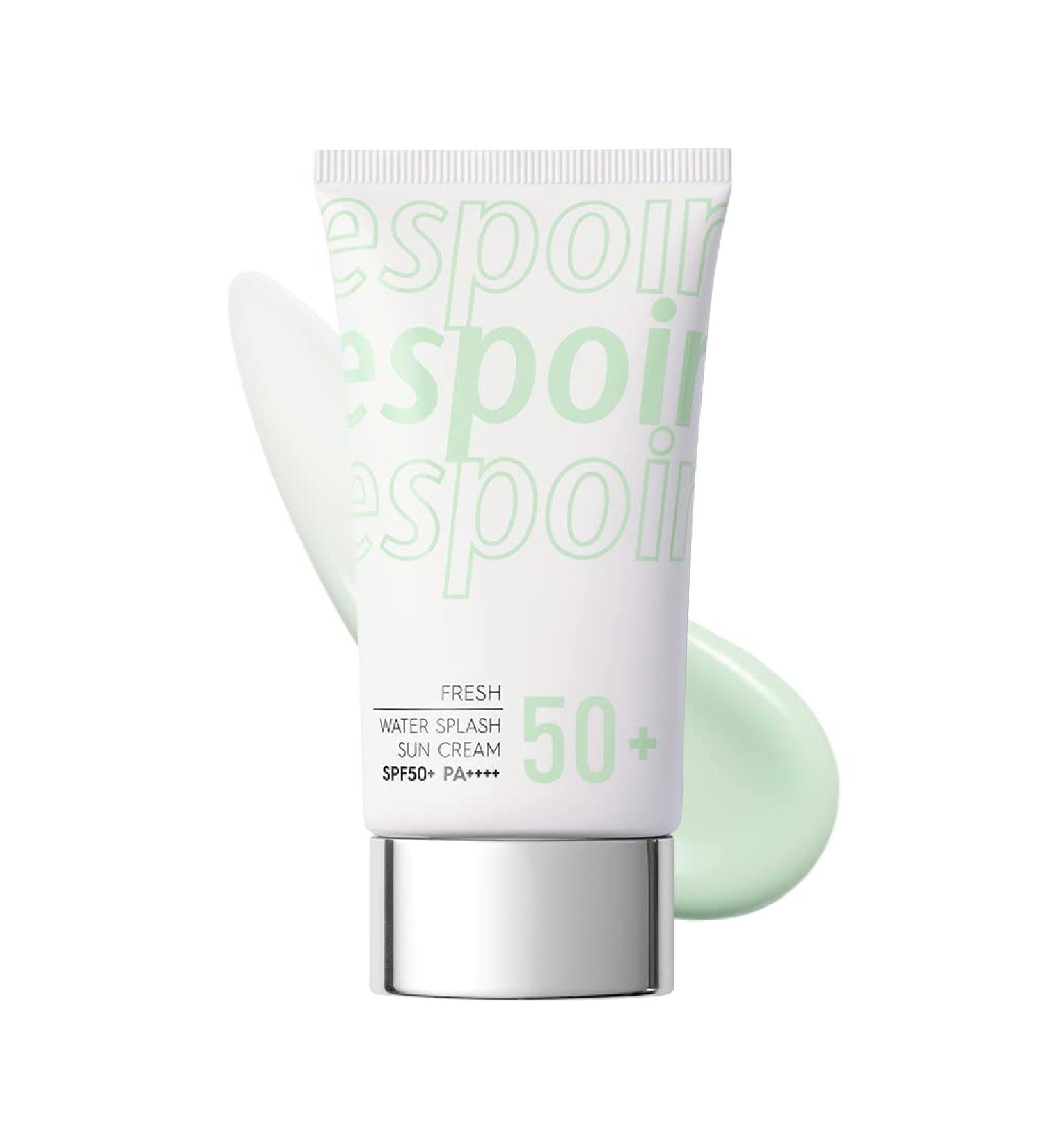 ESPOIR Water Splash Sun Cream Fresh 60ml SPF50+PA+++ | Green Tea Infused Cooling Sunscreen - Buy Online on SooperMarket.com