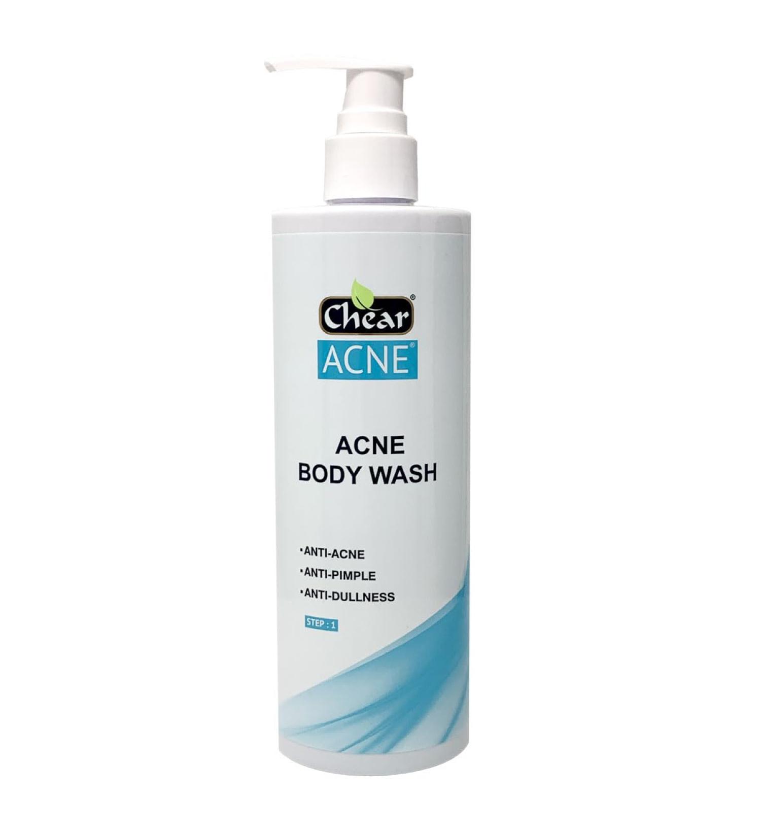 Chear Acne Body Wash 400ml - with Salicylic Acid Lactic Acid Witch Hazel Blemish Spot Treatments Scar Removal Pimple for Adults and Teens Bumpy Skin Gentle Shower Gel