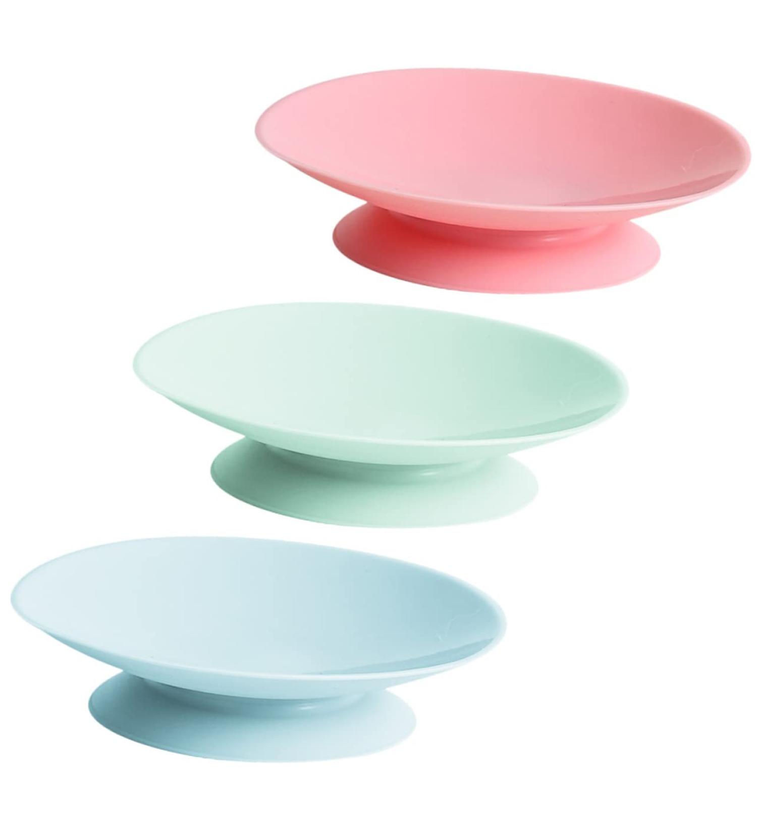KALLORY Kids Bowl Suction Pad Set - 3pcs | Suction Cup Stickers | Silica Gel | Tricolor - Buy Online on SooperMarket.com