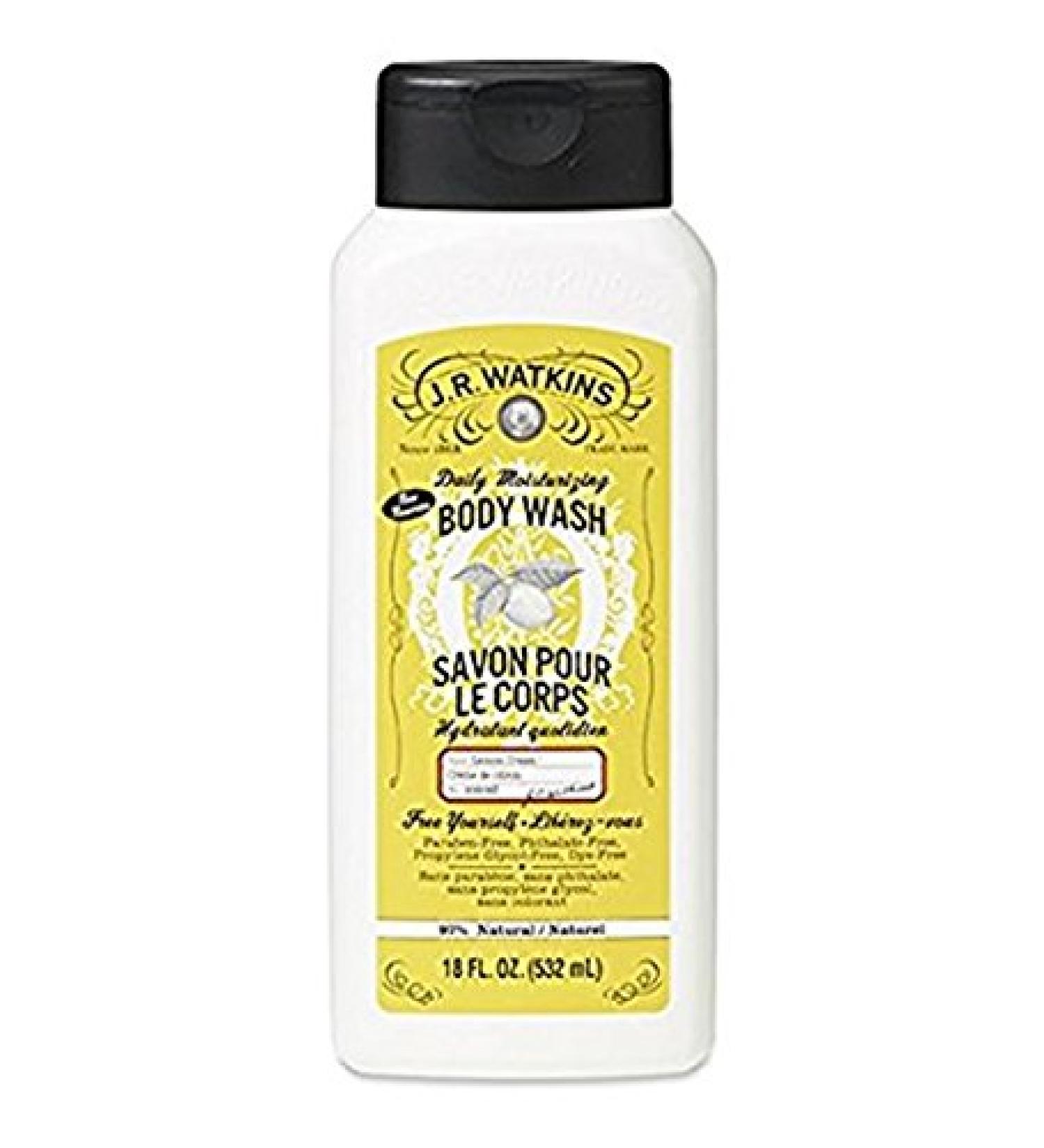 J.R. Watkins Daily Moisturizing Lemon Cream Body Wash 18 oz (Pack of 2)