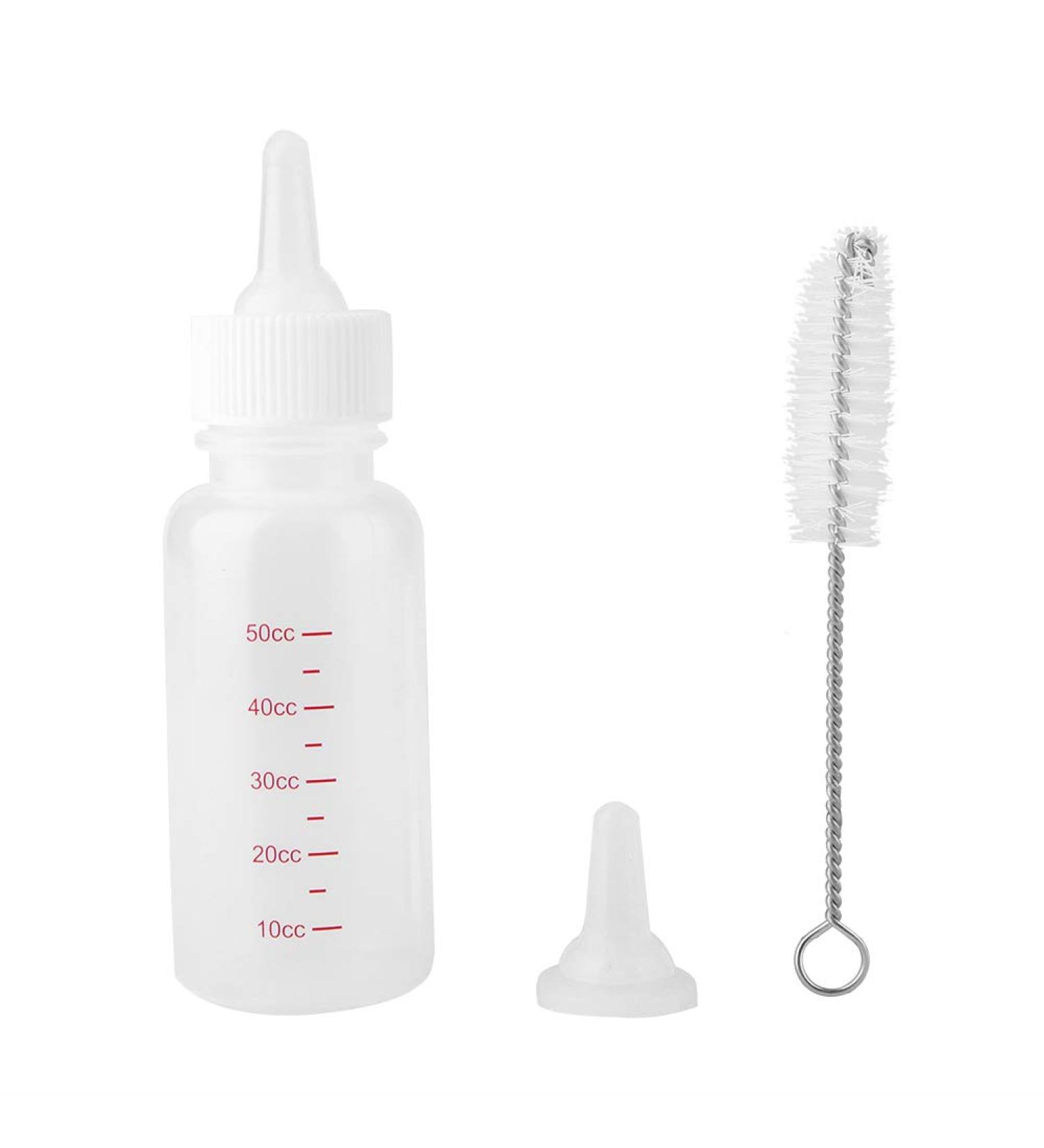 Cat Nursing Bottle 50ml Newborn Animal Nursing Care Set Milk Feeding Bottle with Replacement Nipples for Pet Supply Dog Cat KittenFeeders - Buy Online on SooperMarket.com