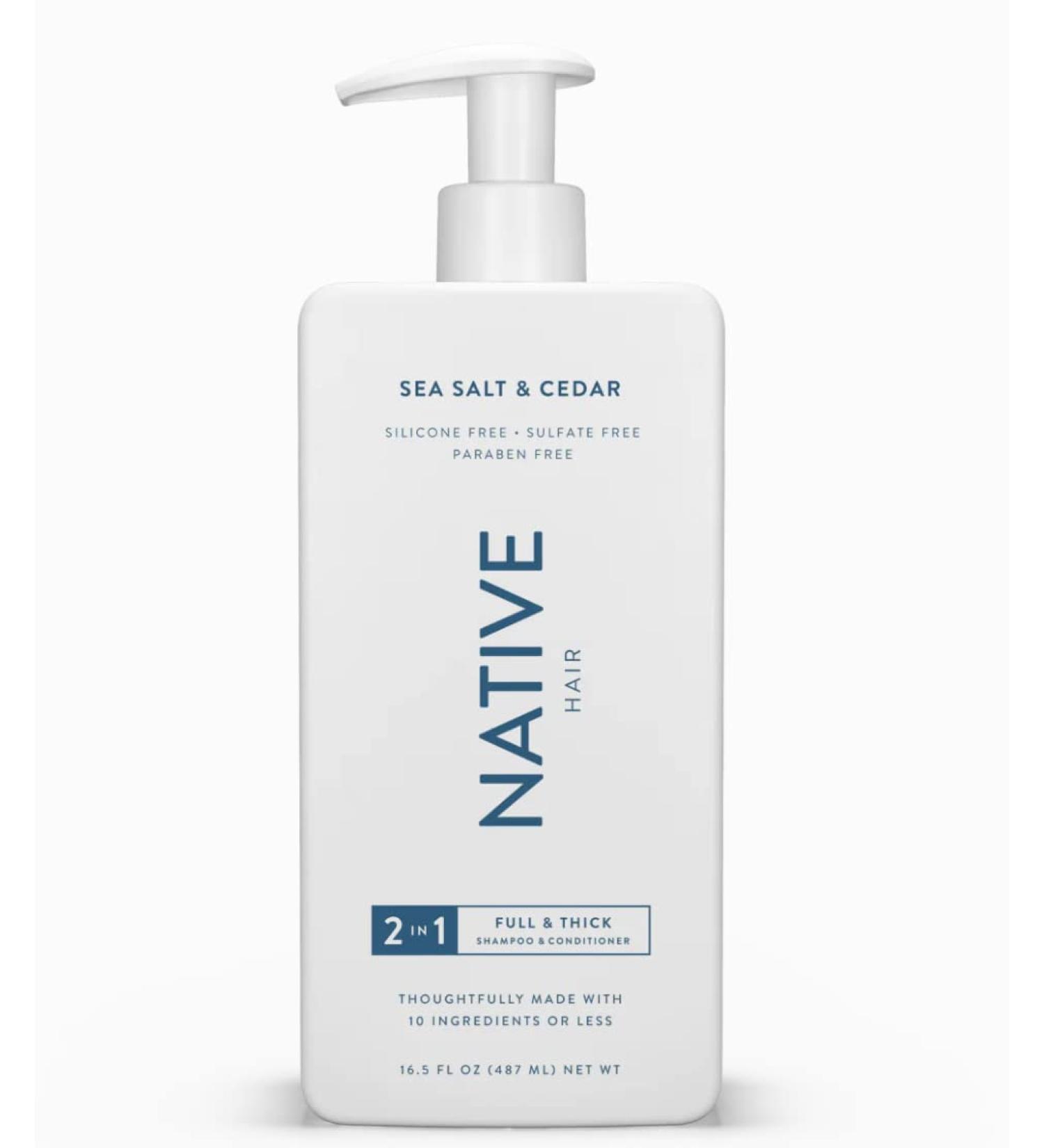 Sea Salt & Cedar 2-in-1 Shampoo and Conditioner - Sulfate Free Paraben Free Dye Free | Full & Thick Naturally Derived Ingredients | 16.5 oz | International Shipping Available - Buy Online on SooperMarket.com