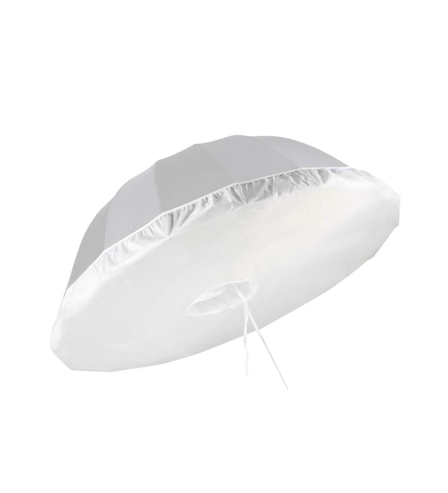 HappyGo 7-Foot Parabolic Umbrella Front Diffuser Cover - Black/Silver Soft Light Cloth for 16 Rods - Elastic Band for Fixed Fit - Buy Online on SooperMarket.com