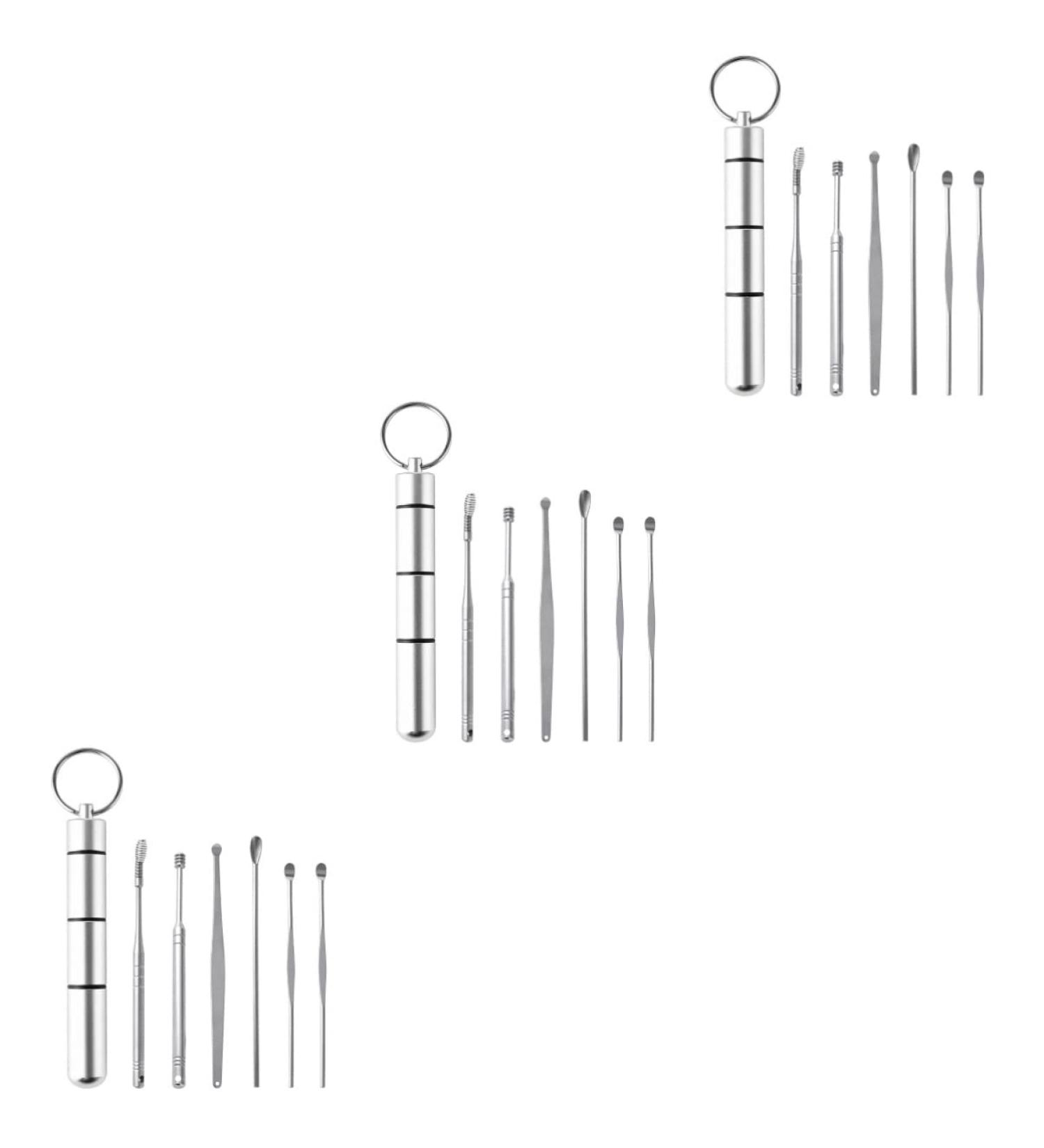 Minkissy 18PCS Stainless ANC Ear Buds and Ear Cleaner Set - Earpick Wax Removal Tool Kit with Ear Plugs - Buy Online on SooperMarket.com