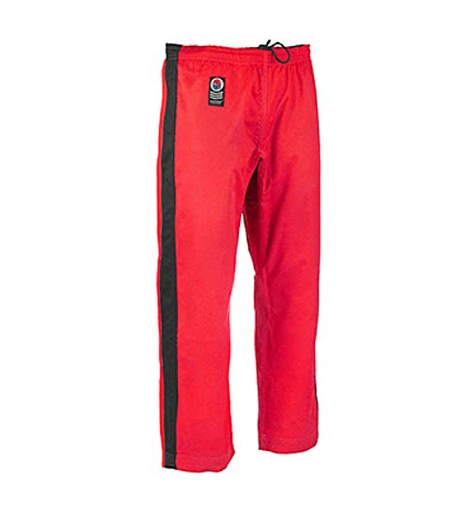 ProForce Gladiator 8oz Demo Karate Pant Size 1 (4'9" - 5'1" / 100-125 lbs.) Red W/ Black Stripe