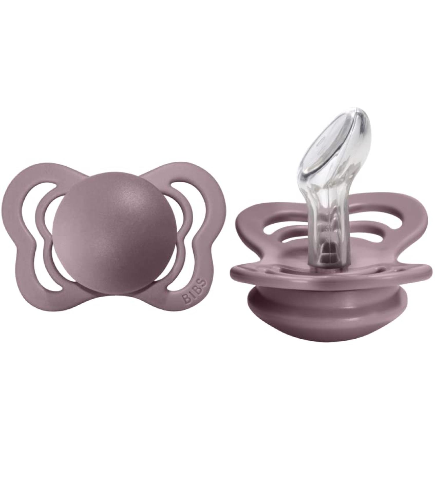 BIBS Couture Collection BPA-Free Baby Pacifiers - Set of 2 Heather Color Soothers (0-6 Months) | Made in Denmark - Buy Online on SooperMarket.com