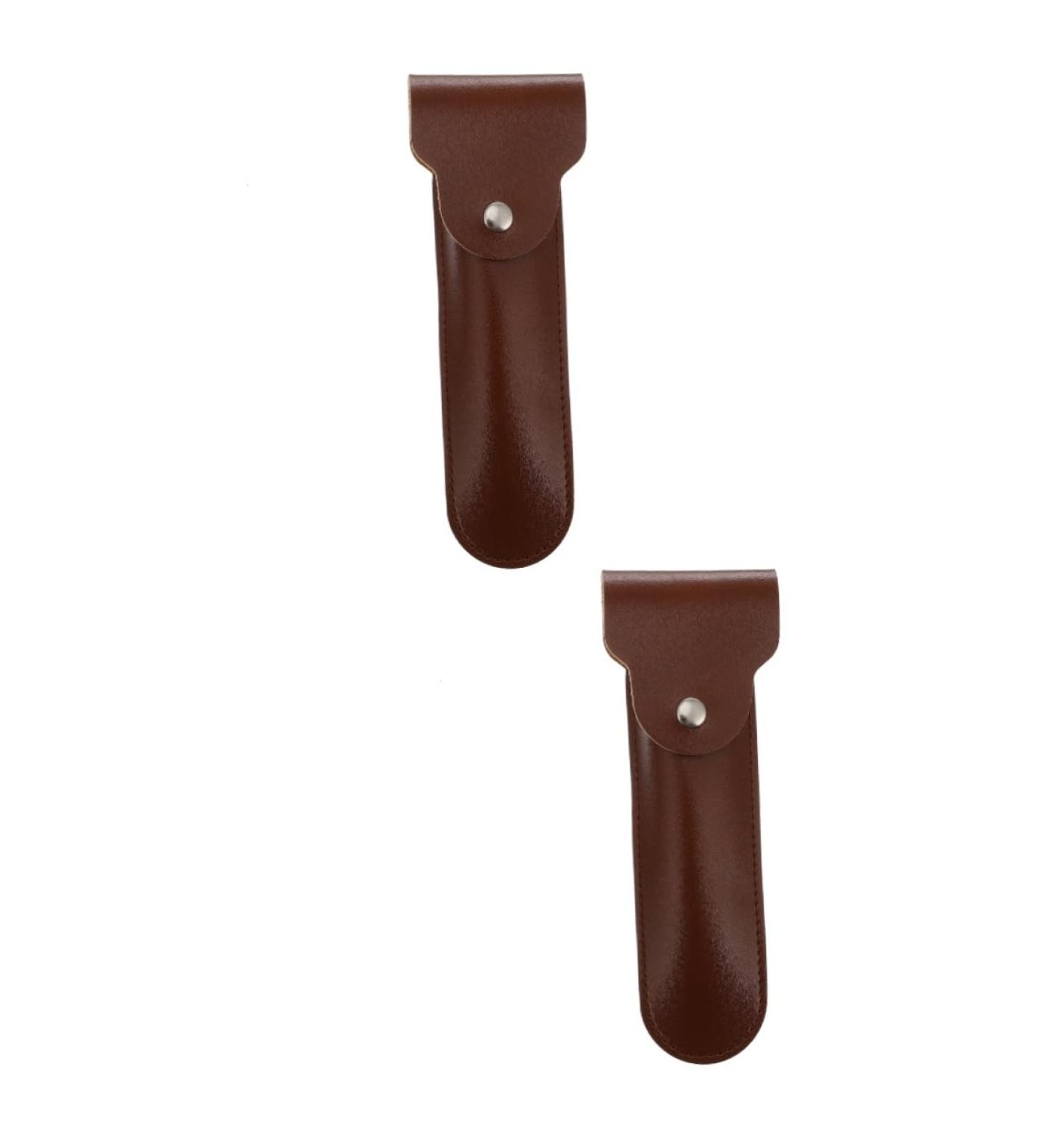 Angoily 2pcs Razor Holster Handbag - Premium Leather Storage for Double Edge Razors | International Shipping Available - Buy Online on SooperMarket.com