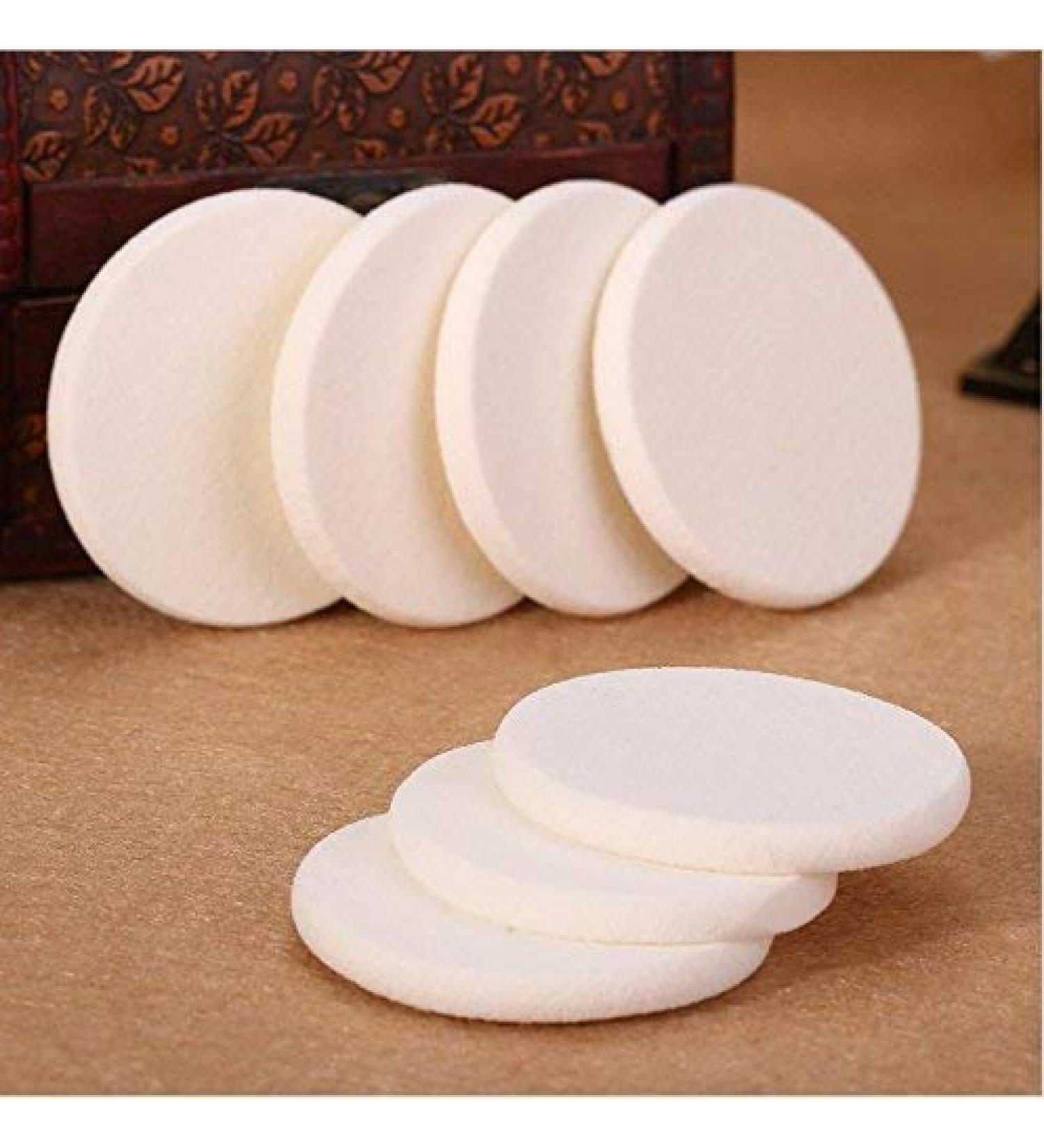 3 Piece Face Facial Makeup Powder Puffer Round Pad White - Buy Online on SooperMarket.com