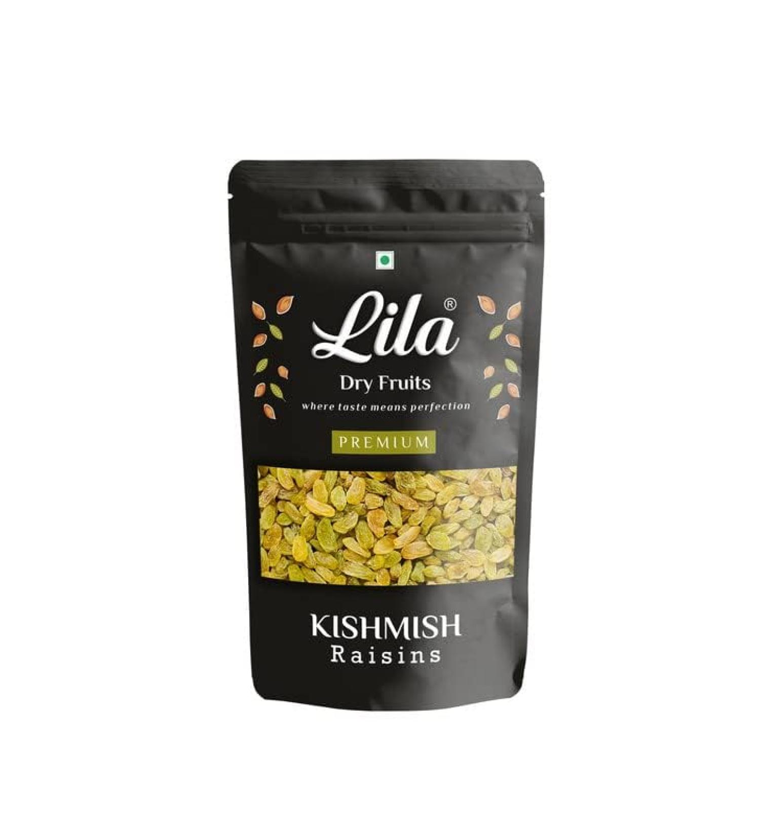 LILA DRY FRUITS Premium Seedless Golden Raisins 200g | Amazing Quality Green Kishmish | Dried Grapes | Rich in Iron & Vitamin B | Healthy Sweet Treats - Buy Online on SooperMarket.com