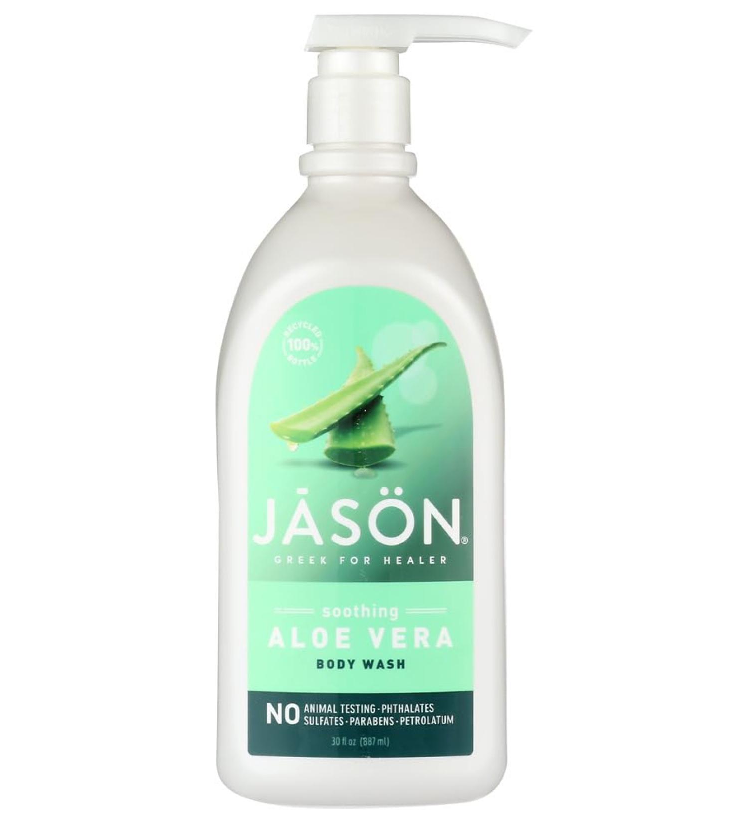 Jason Bath Care Aloe Vera Satin Shower Body Wash - 30 fl. oz. - Nourishing & Hydrating Body Cleanser for Soft Skin - International Shipping Available - Buy Online on SooperMarket.com