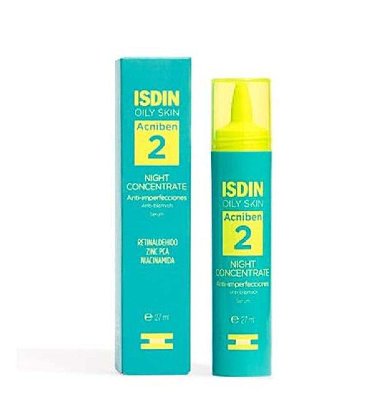 ISDIN Acniben Night Concentrate Anti-Imperfection Daily Facial Care for Oily or Acne-Prone Skin 50ml
