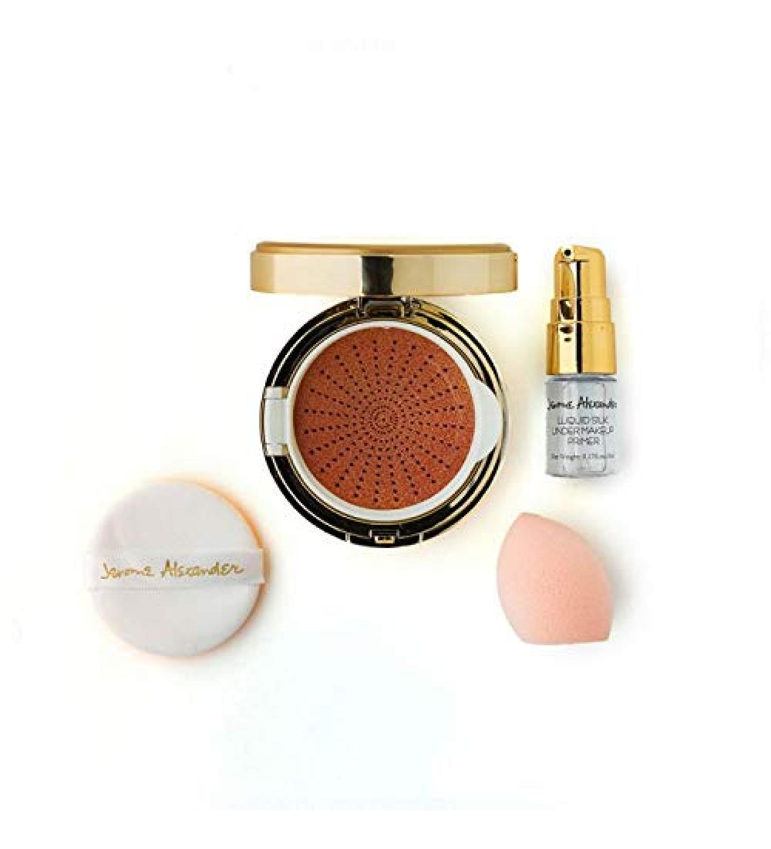 Jerome Alexander MagicMinerals AirCushion Foundation & Liquid Silk Primer | Skincare Infused, Buildable Coverage (Medium) - Buy Online on SooperMarket.com