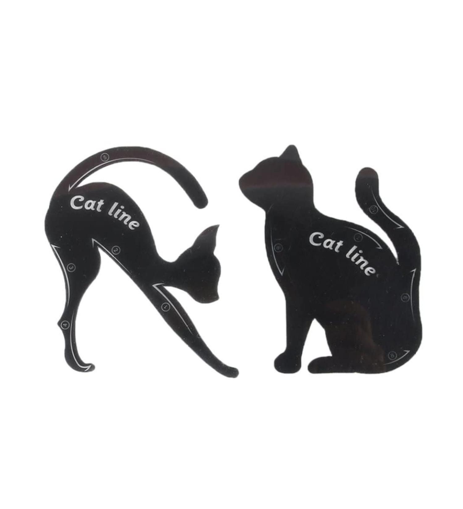 2PCS Cat Eyeliner Template Premium PVC Material Smoky Eyes Makeup Applicators Cat Shaped Eye Liner Guide Stencil Tool For Makeup Beginnereyeliner stencil - Buy Online on SooperMarket.com