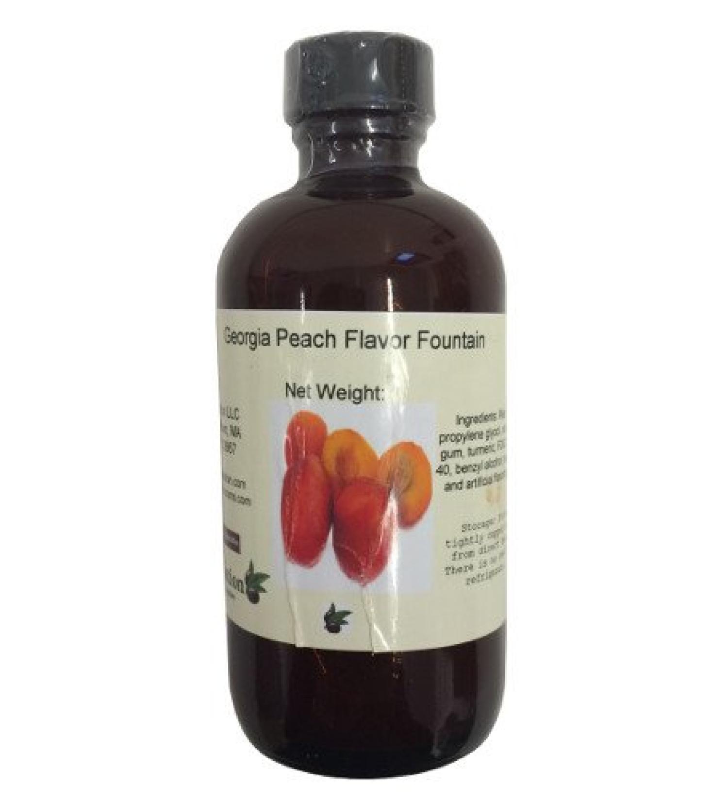 OliveNation Georgia Peach Flavor Fountain, Sugar Free, Water Soluble Beverage Flavoring for Ice Cream, Soda, Baked Goods, Non-GMO, Gluten Free, Kosher, Vegan - 4 ounces 4 Fl Oz