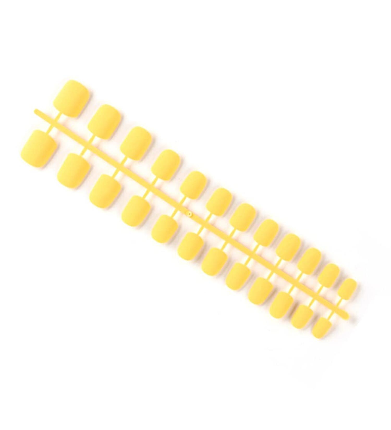 Dajidafu 24 Pieces Square Head Frosted Coffin False Nails DIY Exquisite French Style Unique Elegant Colour-fast Acrylic Nail 10light yellow - Buy Online on SooperMarket.com