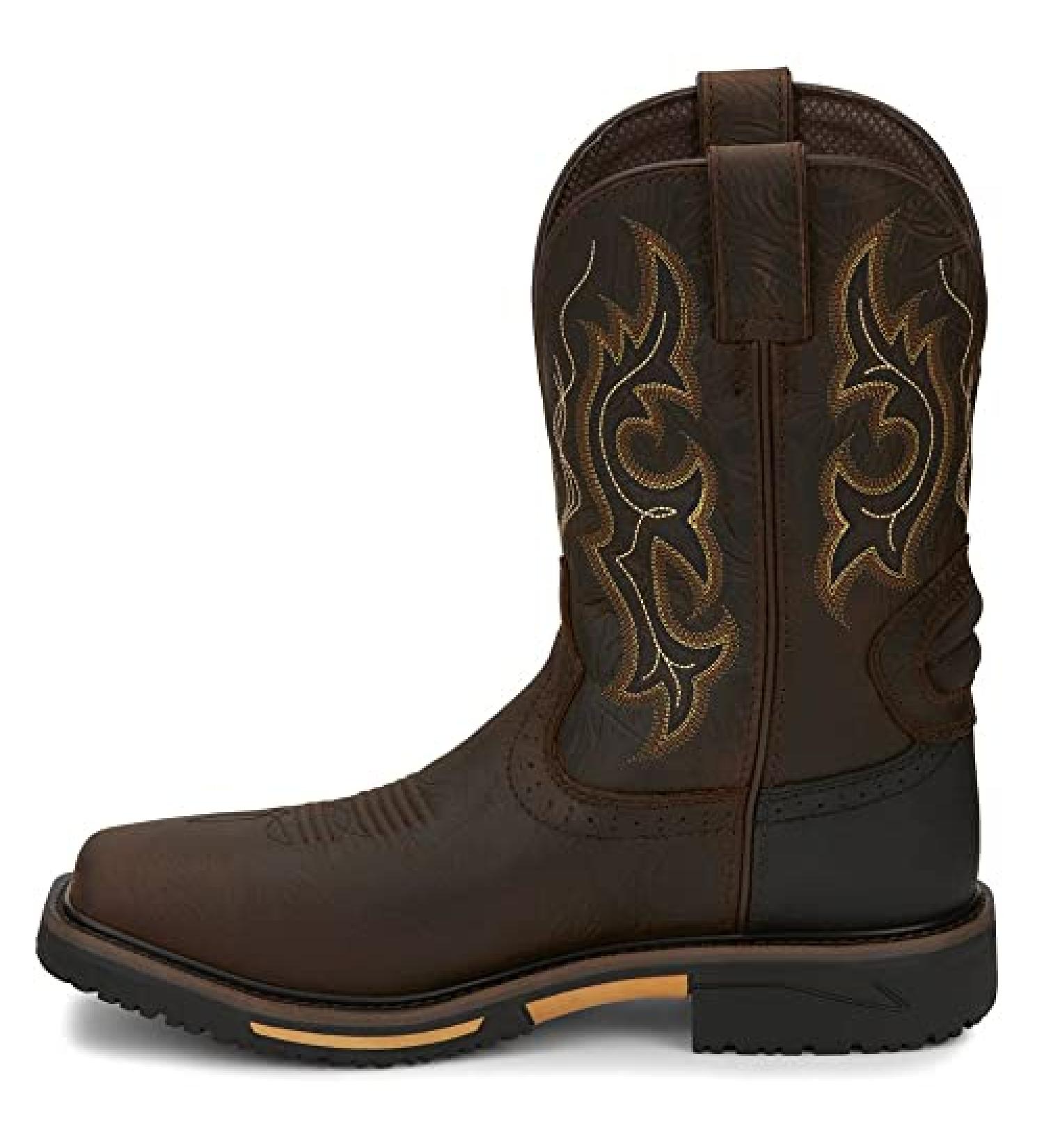 Justin Men's Joist Rustic Waterproof Western Work Boot Composite Toe - Distressed Brown (Size 12 D(M) US) - Buy Online on SooperMarket.com