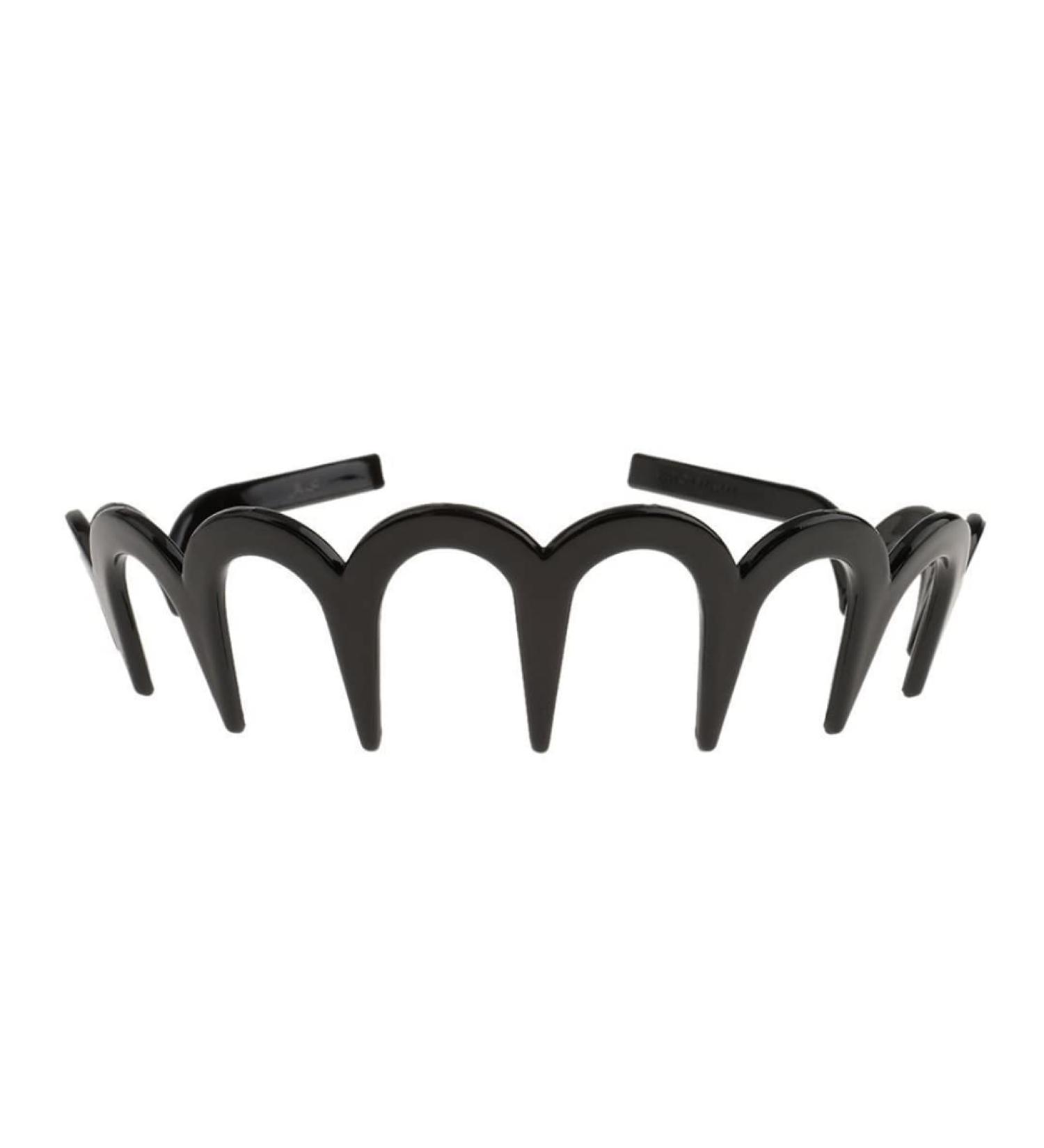 Unisex Wavy Headband Black Spring Wavy Metal Hair Band with Long Teeth Hairhoop Sports Headband Headwear Accessories Black 1pc Wavy Metal Hair Band - Buy Online on SooperMarket.com