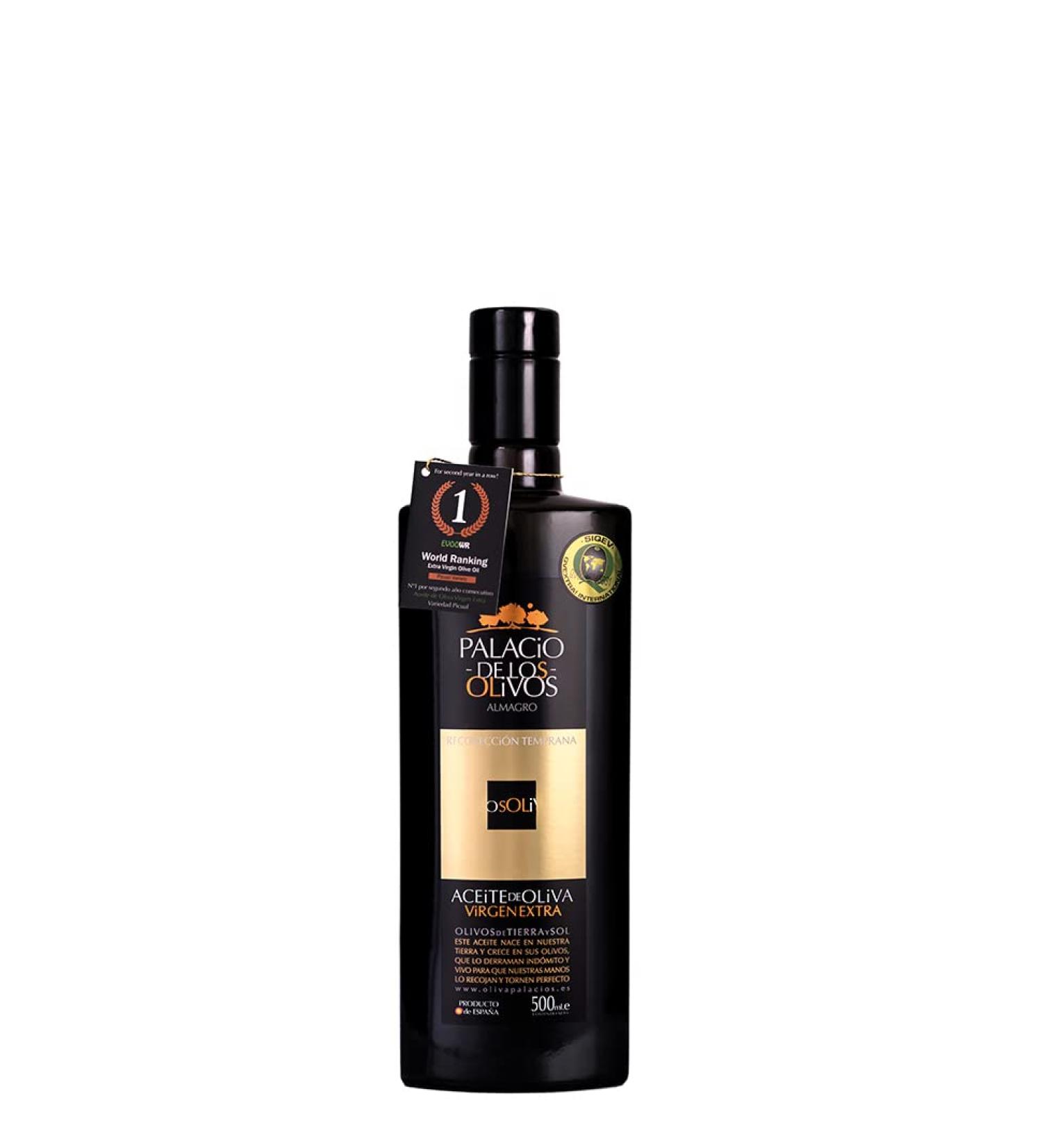 Palacio de Los Olivos Extra Virgin Olive Oil Cold Pressed Picual Variety 500ml Bottle International Award Winner Produced in Spain - Buy Online on SooperMarket.com