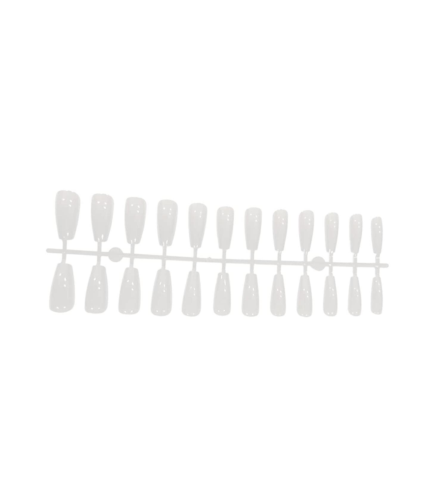 Dajidafu 1 Set French Tip Press on Nails Extra Long Colorful Gloss Adhesive Tabs Full Cover Ballerina Flat head for Women Girls Type 16 - Buy Online on SooperMarket.com