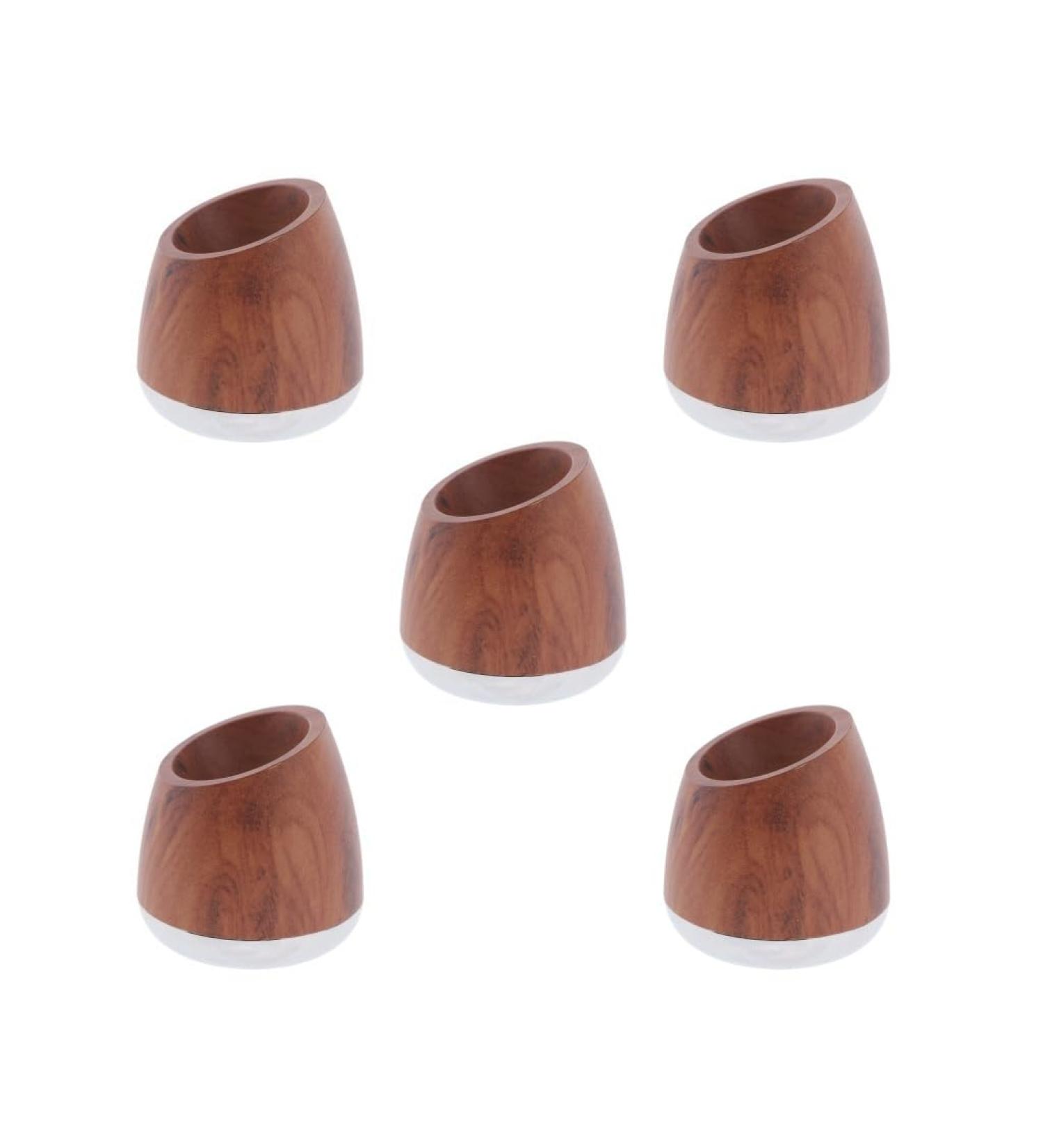 Premium Safety Razor Set for Men - Wood Grain Stand & 5 Pack Brown - Ideal for Bathroom Grooming - Buy Online on SooperMarket.com