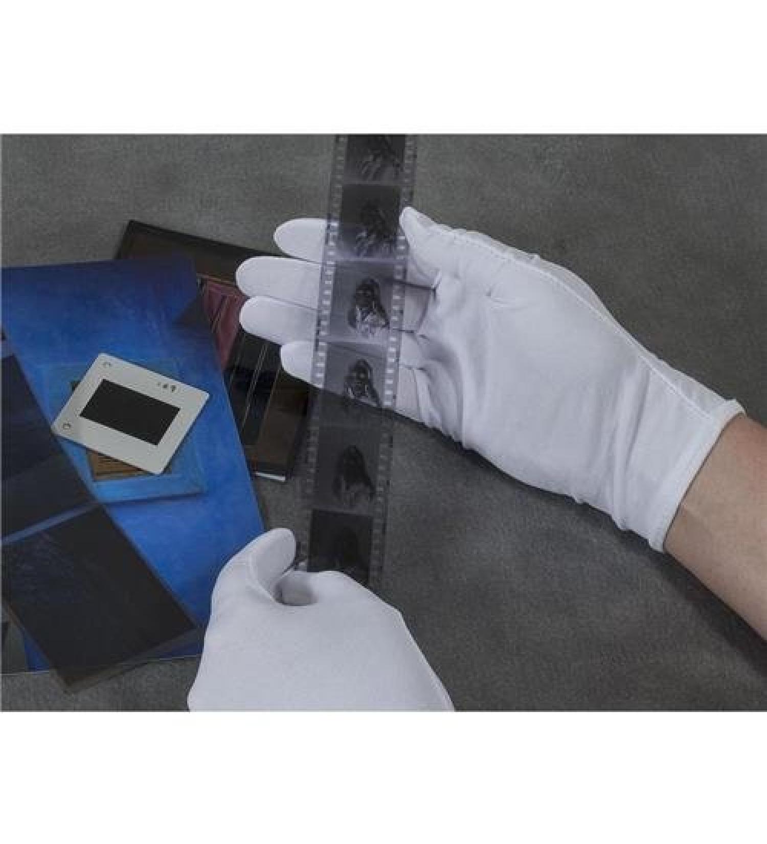 Archival Methods White Lintless Nylon Gloves Large Package of 12 Pairs.