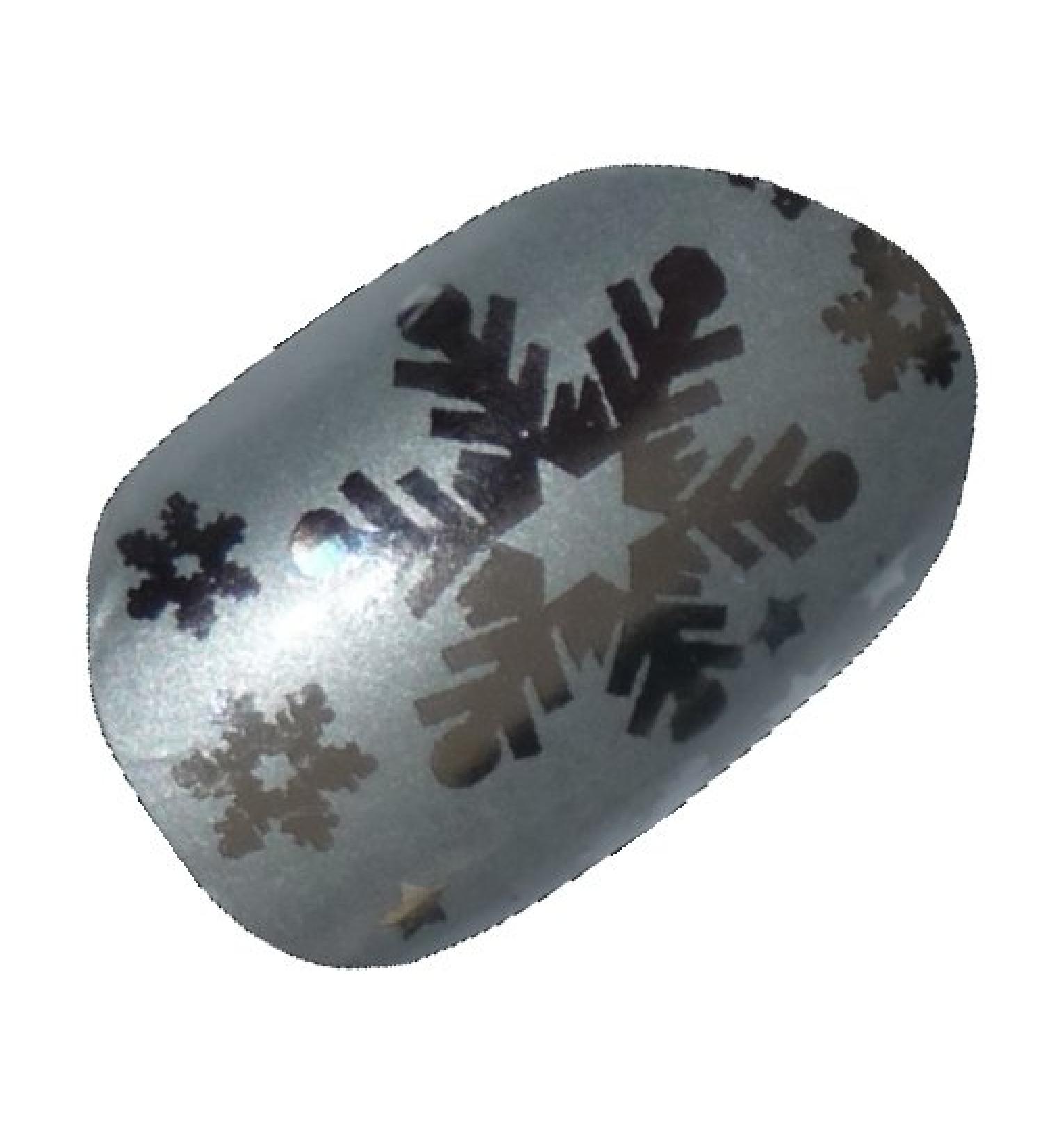 Chix Nails Nail Wraps Silver Mirror Snowflake Chrome Christmas Fingers Toes Vinyl Foils